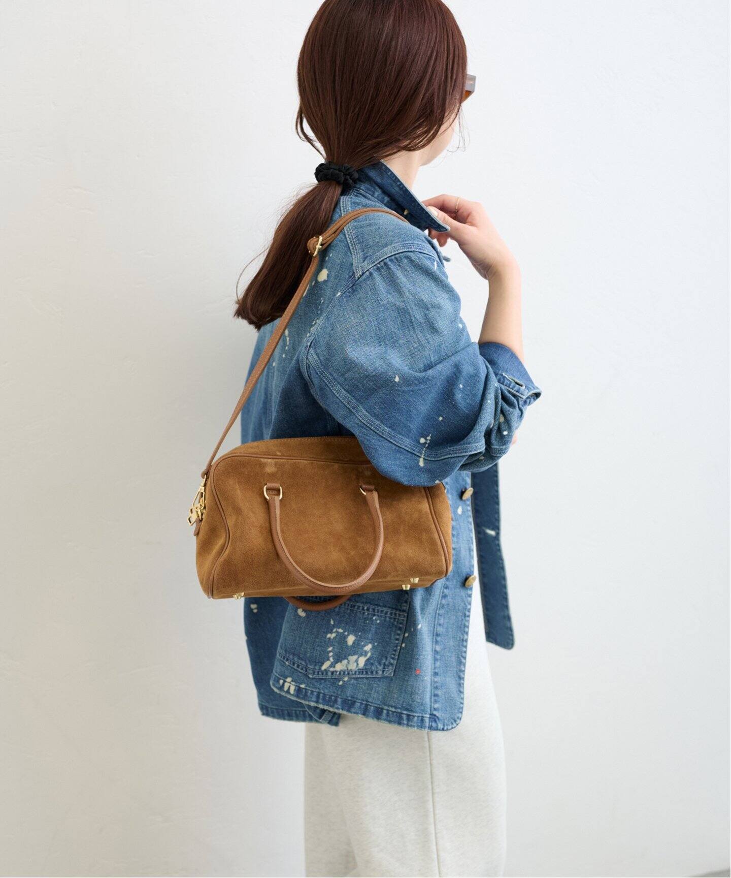 WEB限定/追加》AULENTTI /オウレンティSUEDE BOSTON BAG5（ボストン