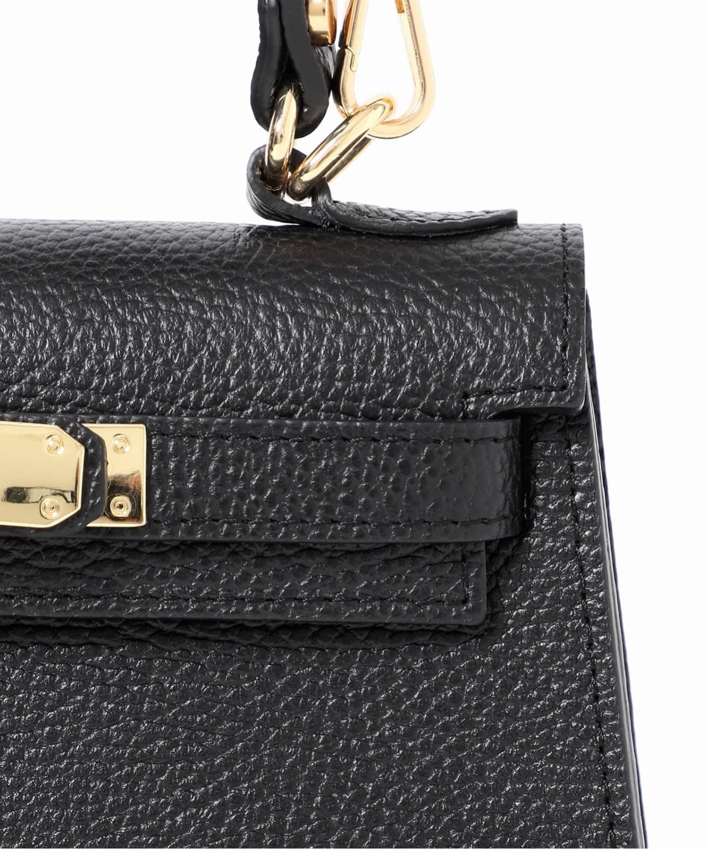 AULENTTIブラックレザーバッグ ゴールド金具 AULENTTI ハンドバッグ / 2way レザー : ZOZOTOWN Yahoo!店
