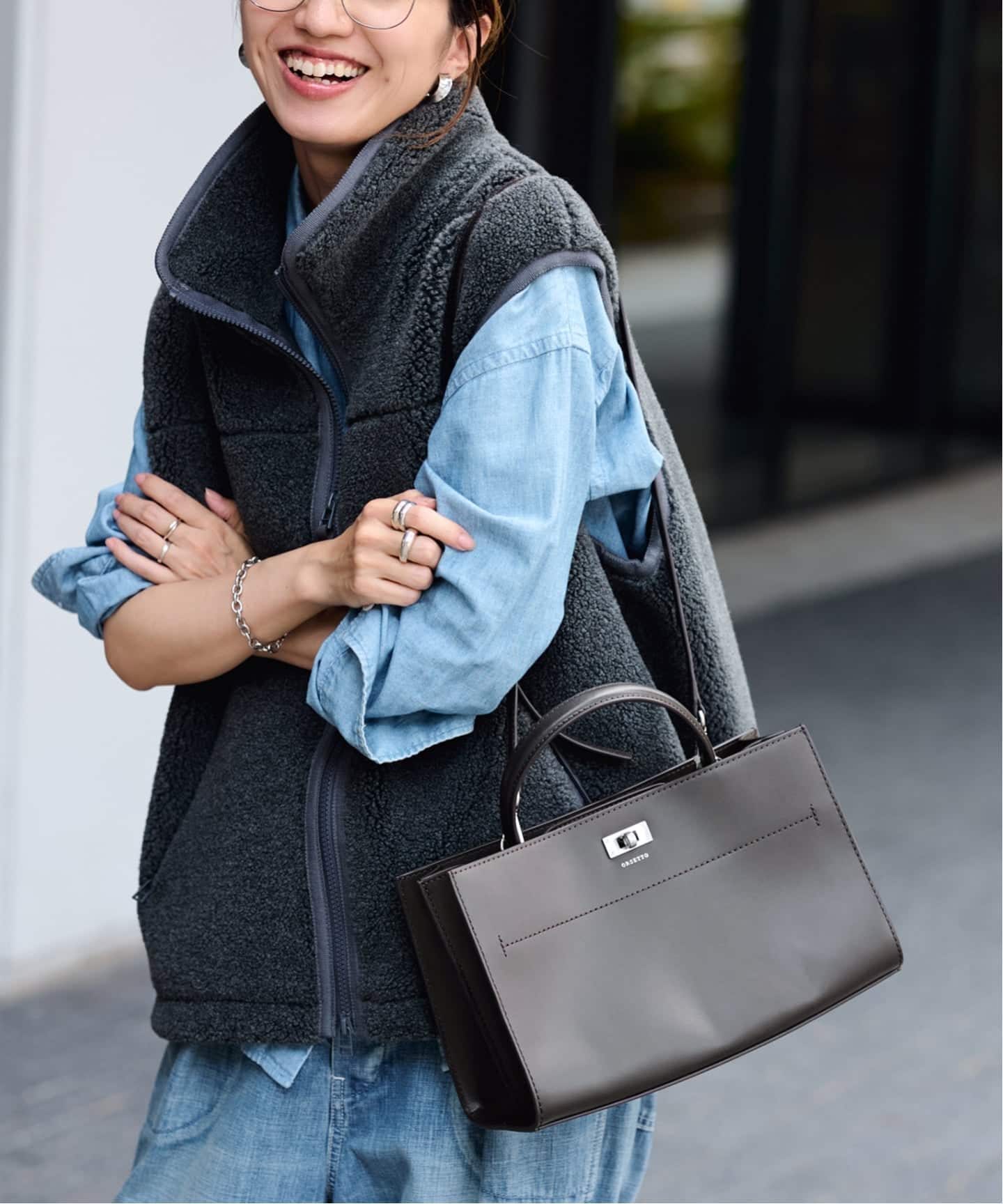 ORSETTO/オルセット ワンハンドルSHOULDERツキ カナグバッグ