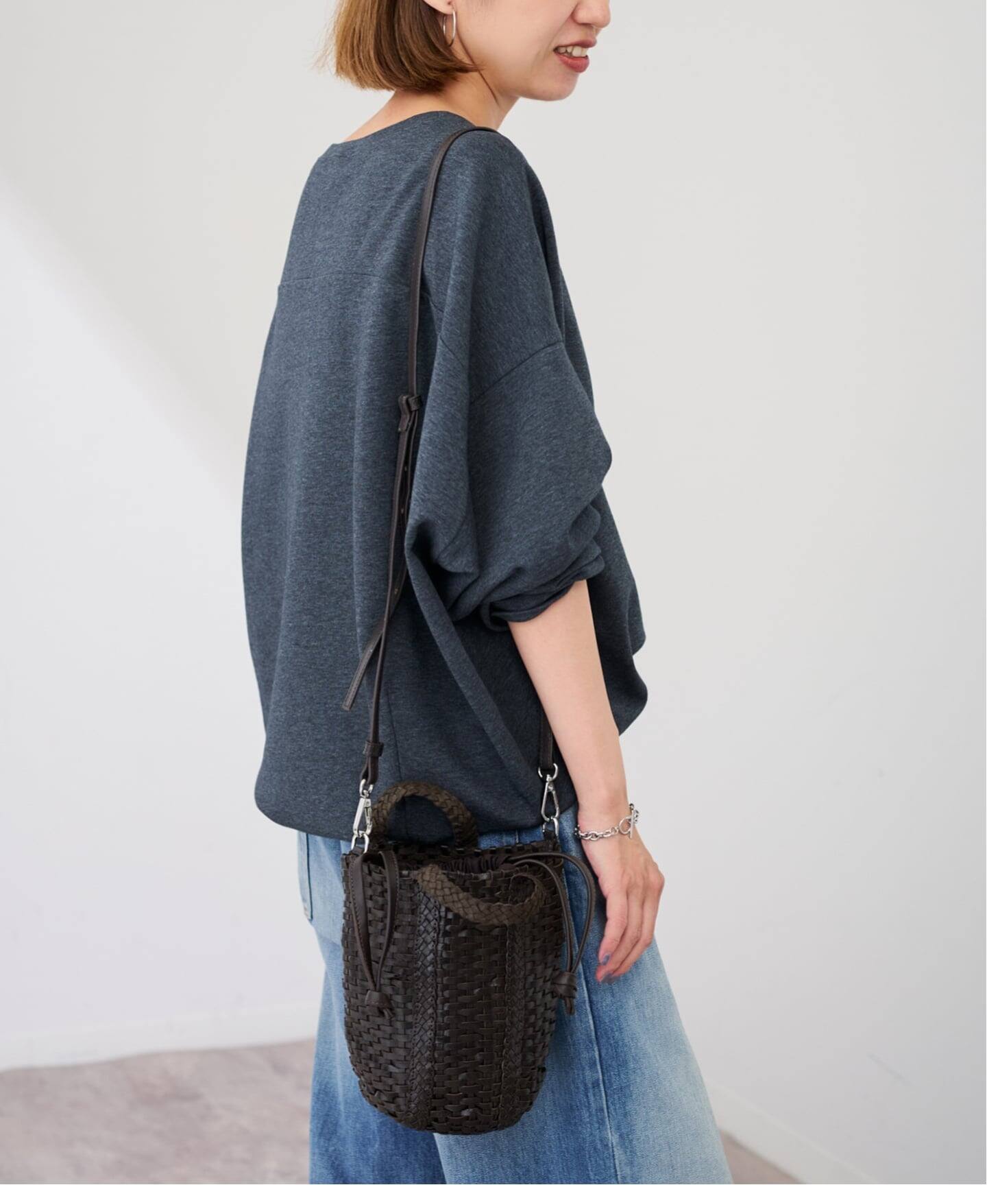 THE BAGMATI/ ザバグマティ 別注SHOULDER付きleather編みバッグ