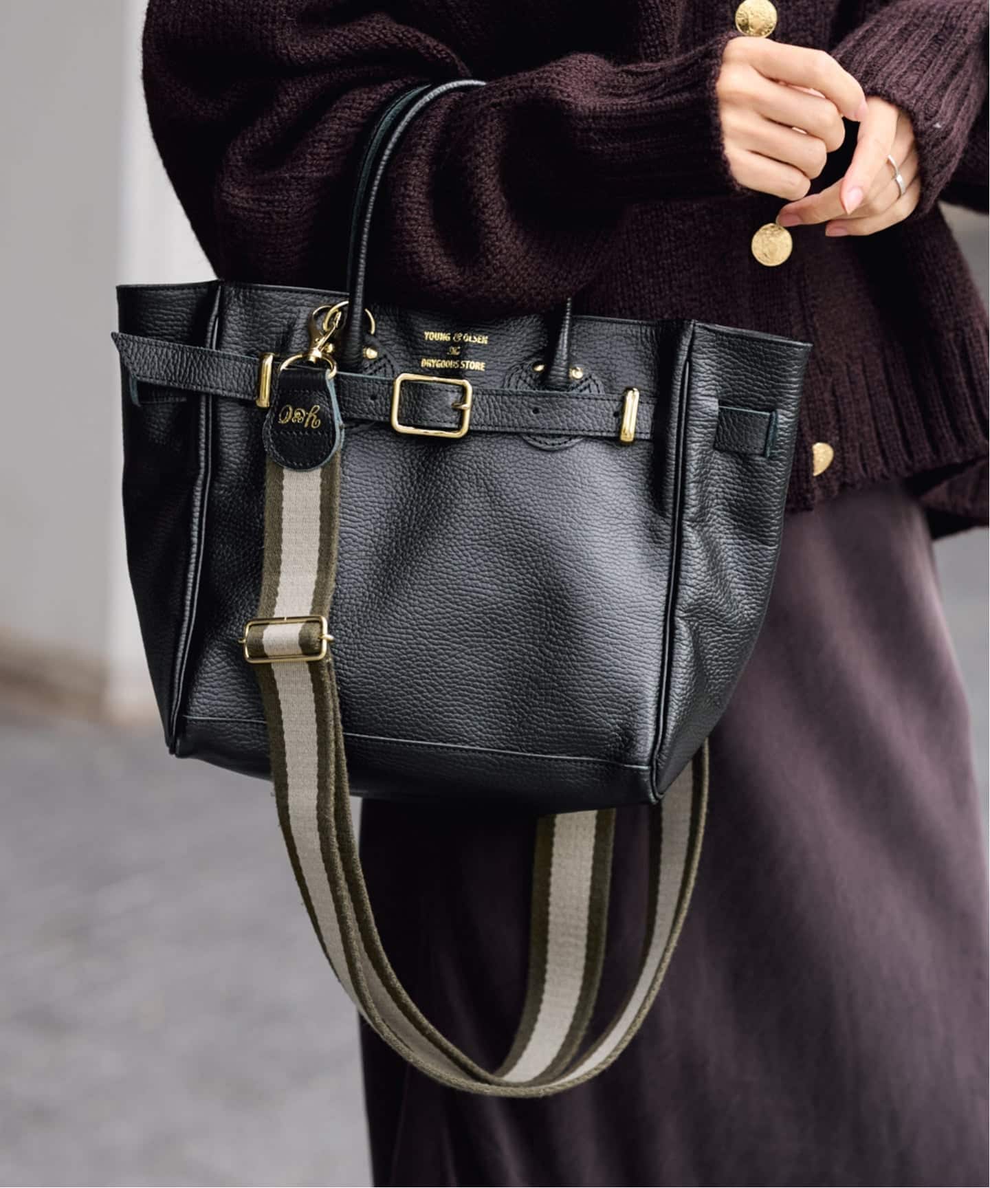 バッグのみ YOUNG＆OLSEN ベルトバッグ ブラック フレームワーク FRAMeWORK ≪追加予約≫YOUNG&OLSEN 別注ストラップ