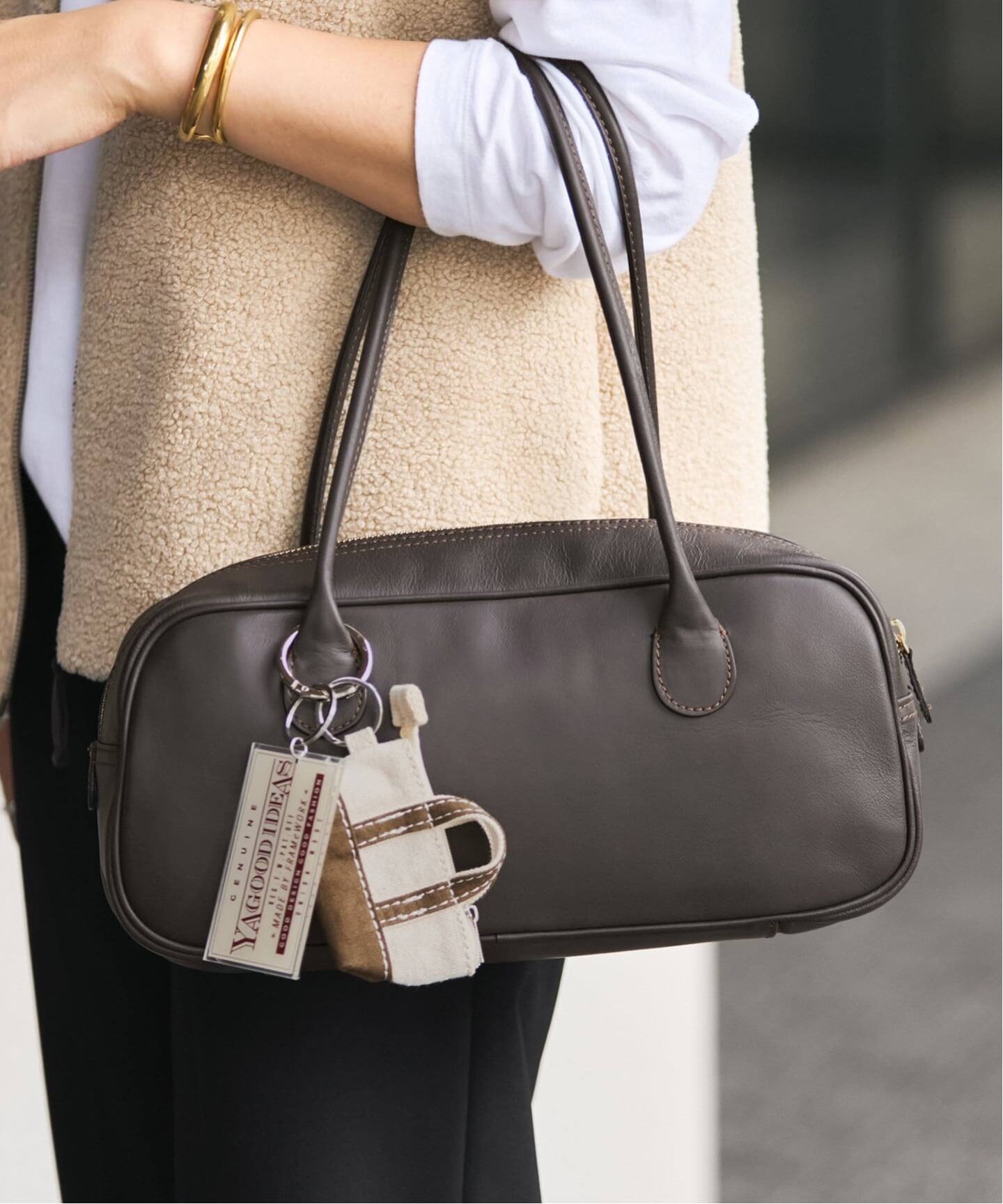 美品 オウレンティ フレームワーク 別注 ロングハンドルボストン バッグ ≪WEB限定 / 追加≫AULENTTI/オウレンティ 別注ロングハンドルボストン