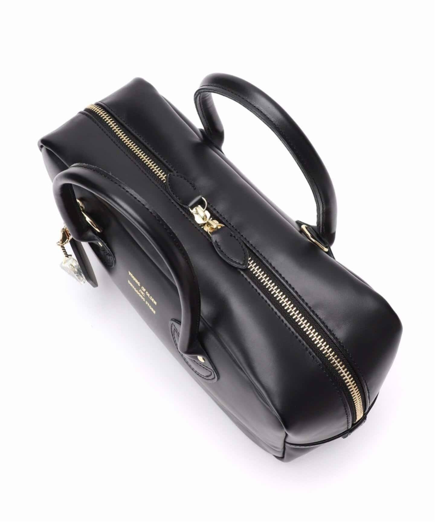 ヤングアンドオルセン　別注　ボトルバッグ　黒 YOUNG & OLSEN/ヤングアンドオルセン 別注 EMBOSSED LEATHER BOTTLE