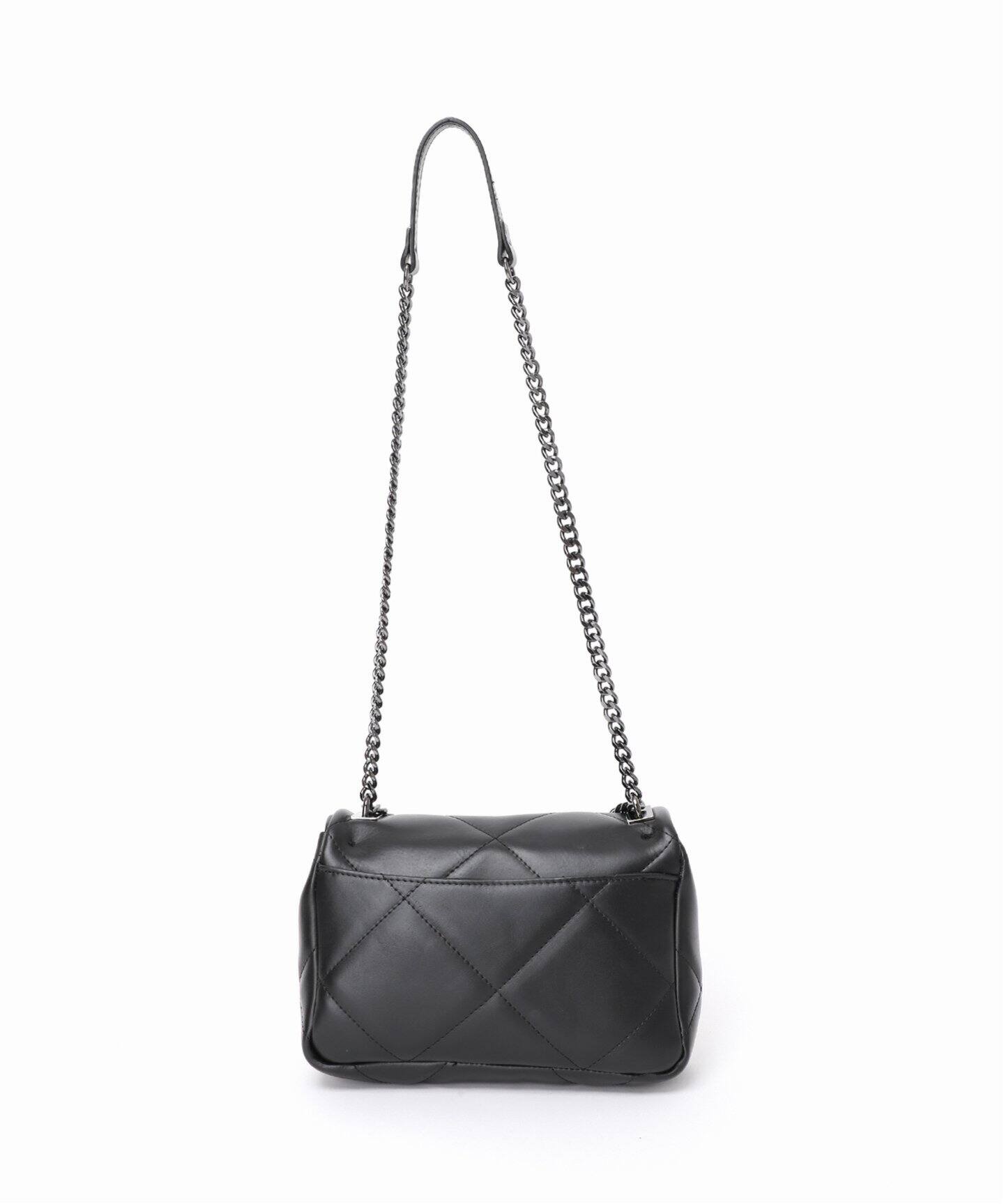 美品 Maison Vincent チェーン ショルダーバッグ キルティング 黒 極美品 MAISON VINCENT チェーンバッグ キルティング ターン