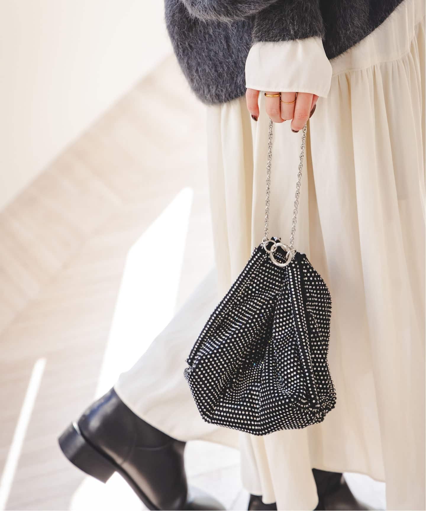 2WAYラインストーンバッグ（ハンドバッグ）｜NOBLE（ノーブル）の通販