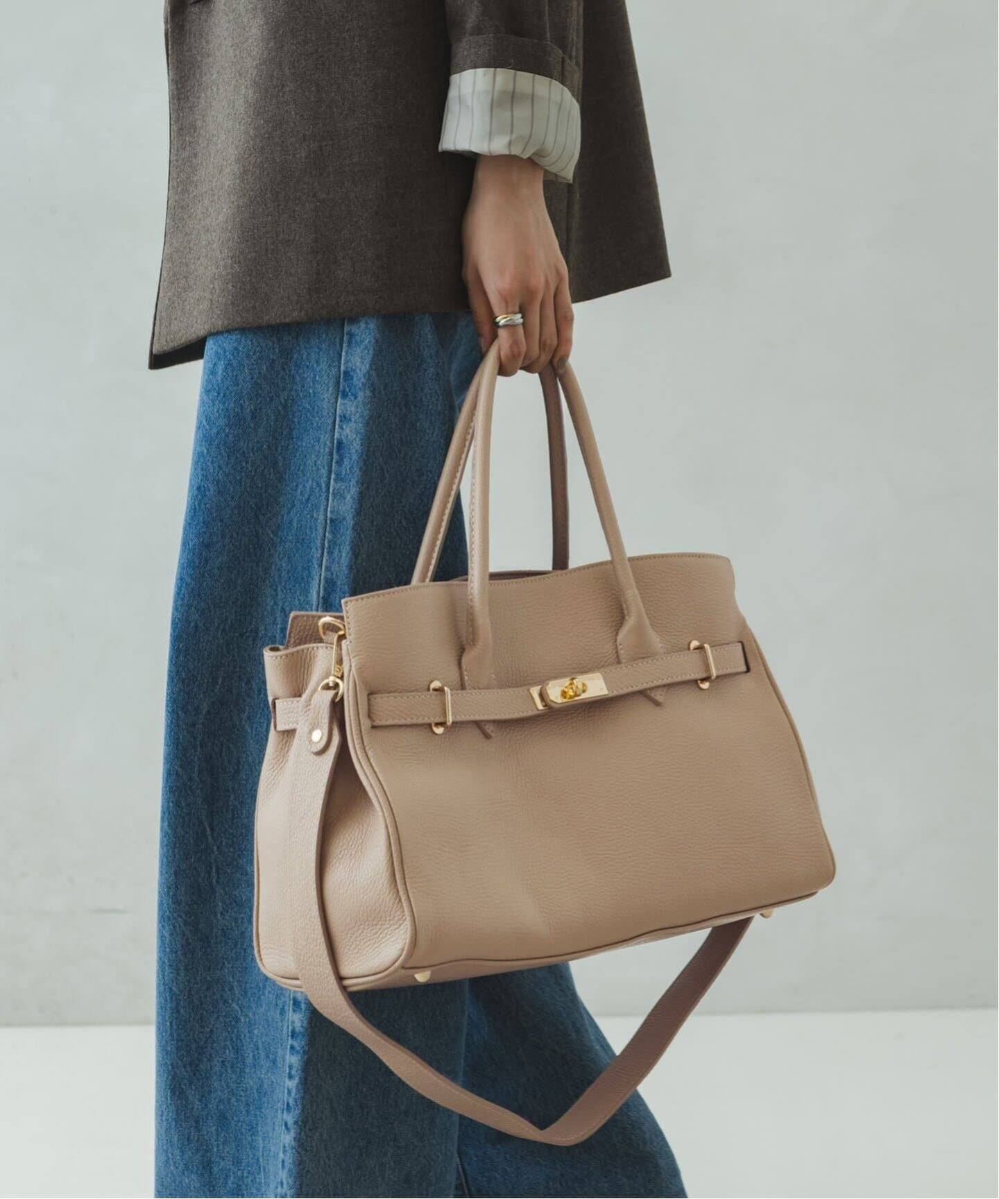 m*.様 MILOS/ミロス 金具付きショルダーバッグ　ベージュ　NOBLE MILOS/ミロス 金具付きショルダーバッグ ベージュ NOBLE