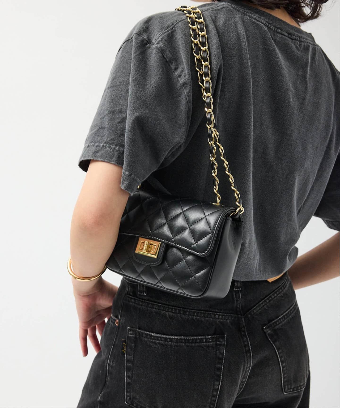 【AULENTTI】ショルダーバッグ 黒 AULENTTI ショルダーバッグ バッグ AULENTTI/オウレンティ