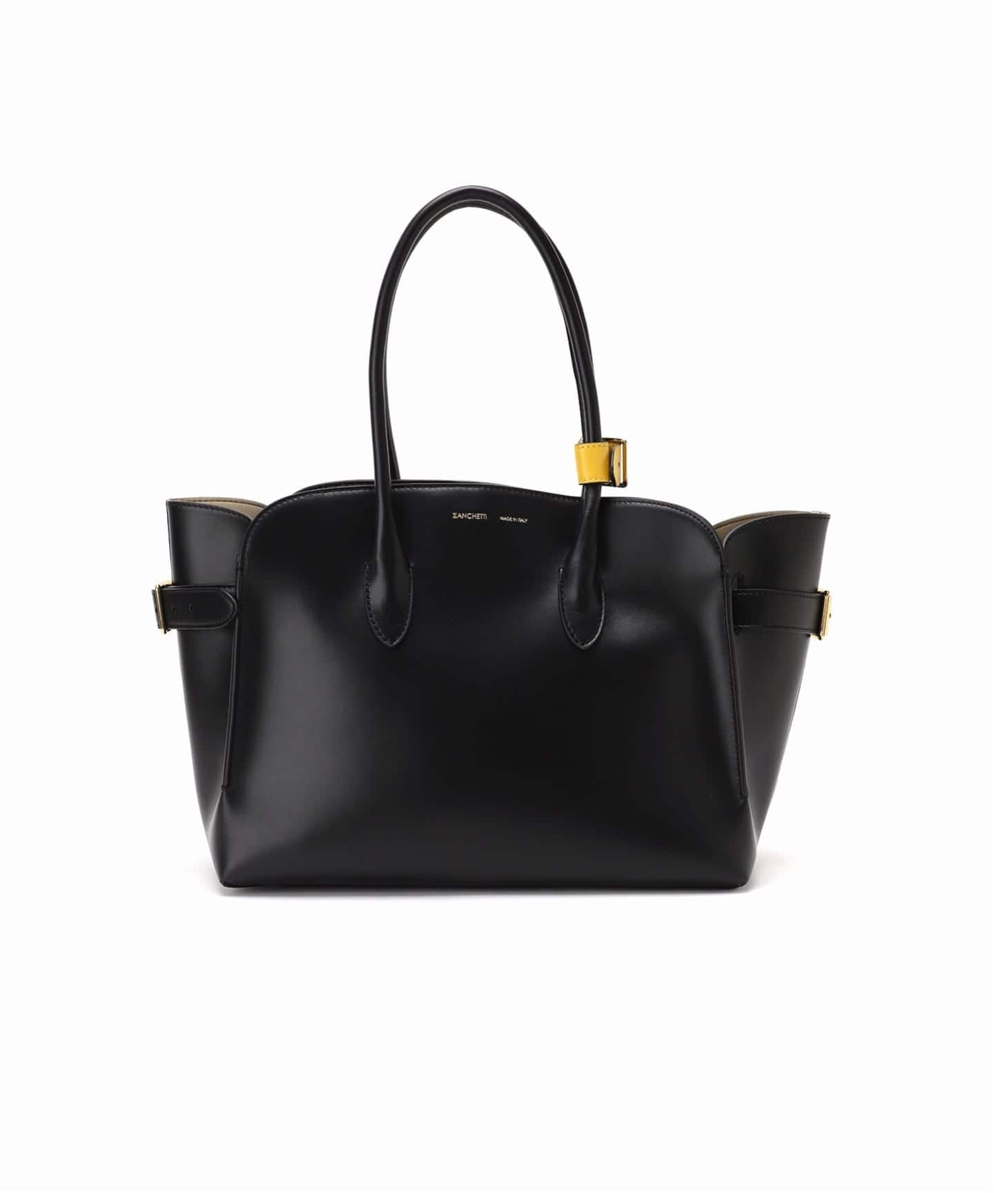ZANCHETTI ザンチェッティ 黒トート【新品タグ付き】 ザンケッティ バッグ レザー イントレチャート 2WAY トート