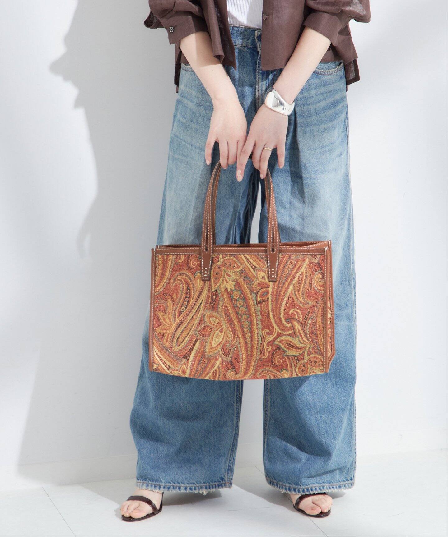 A VACATION/ア ヴァケーション】CLUB BAG ORANGE PAISLEY：トート 