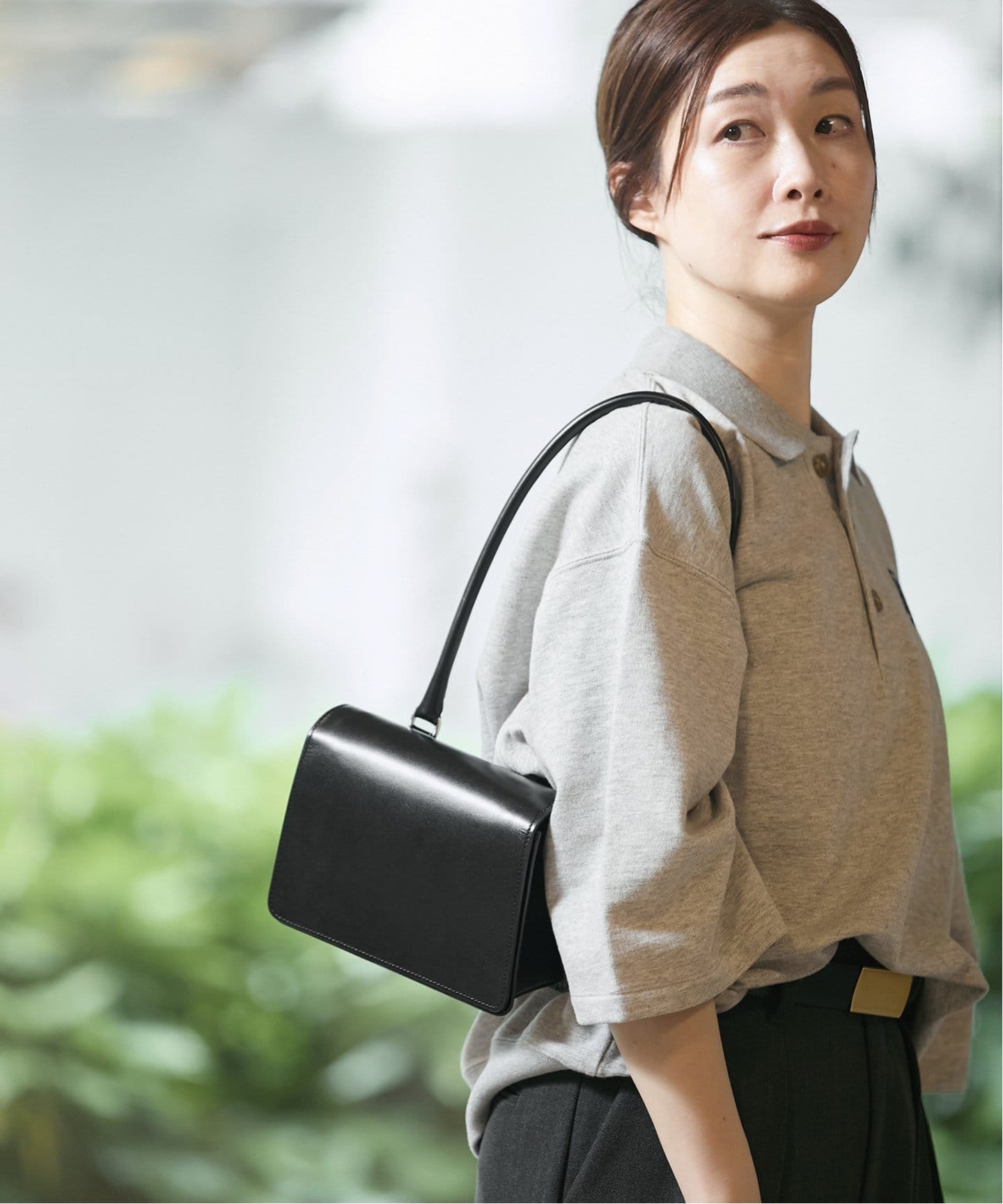 新品Bucket Baggage Long Handle Frapバッグ 白 Bucket Baggage】Long Handle Frap Bag：ショルダーバッグ