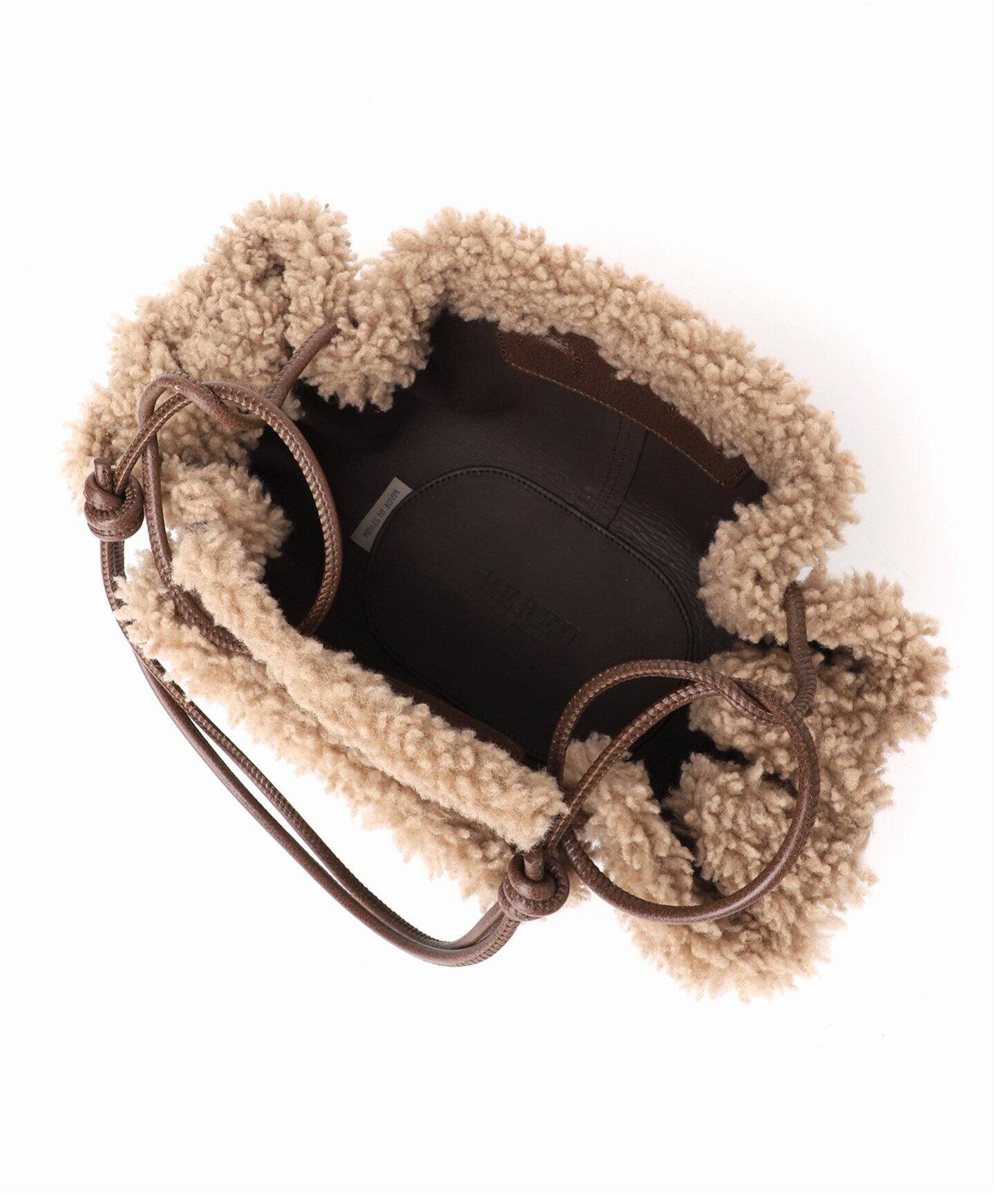 HEREU/ヘリュー】Arta Mini Curly Shearling Trims：ショルダーバッグ 