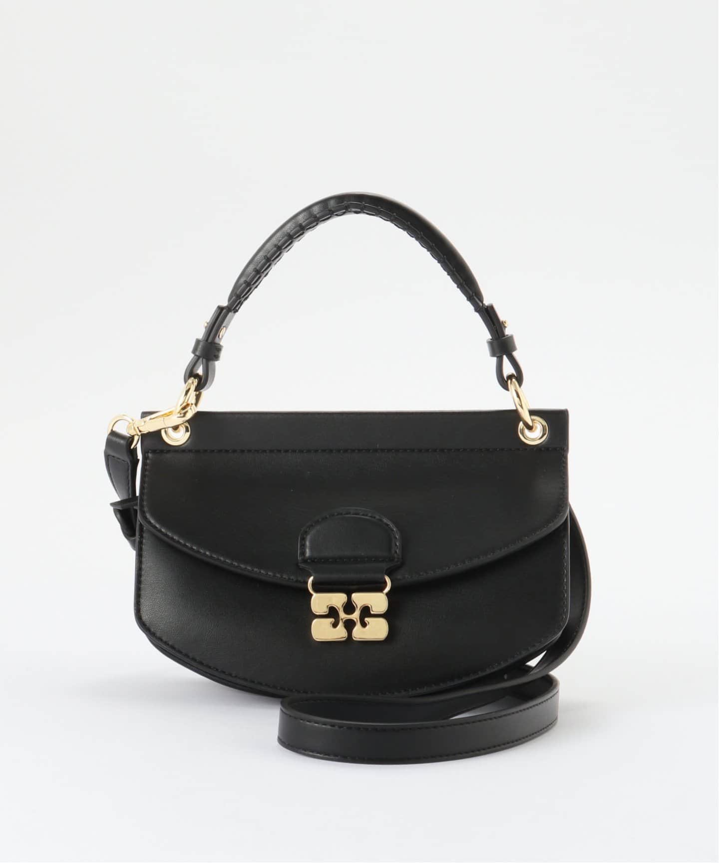 Ganni ガニー アポGロゴプレート ミニショルダーバッグ GANNI/ガニー】Apo-G Bag Mini Top Handle：ショルダーバッグ