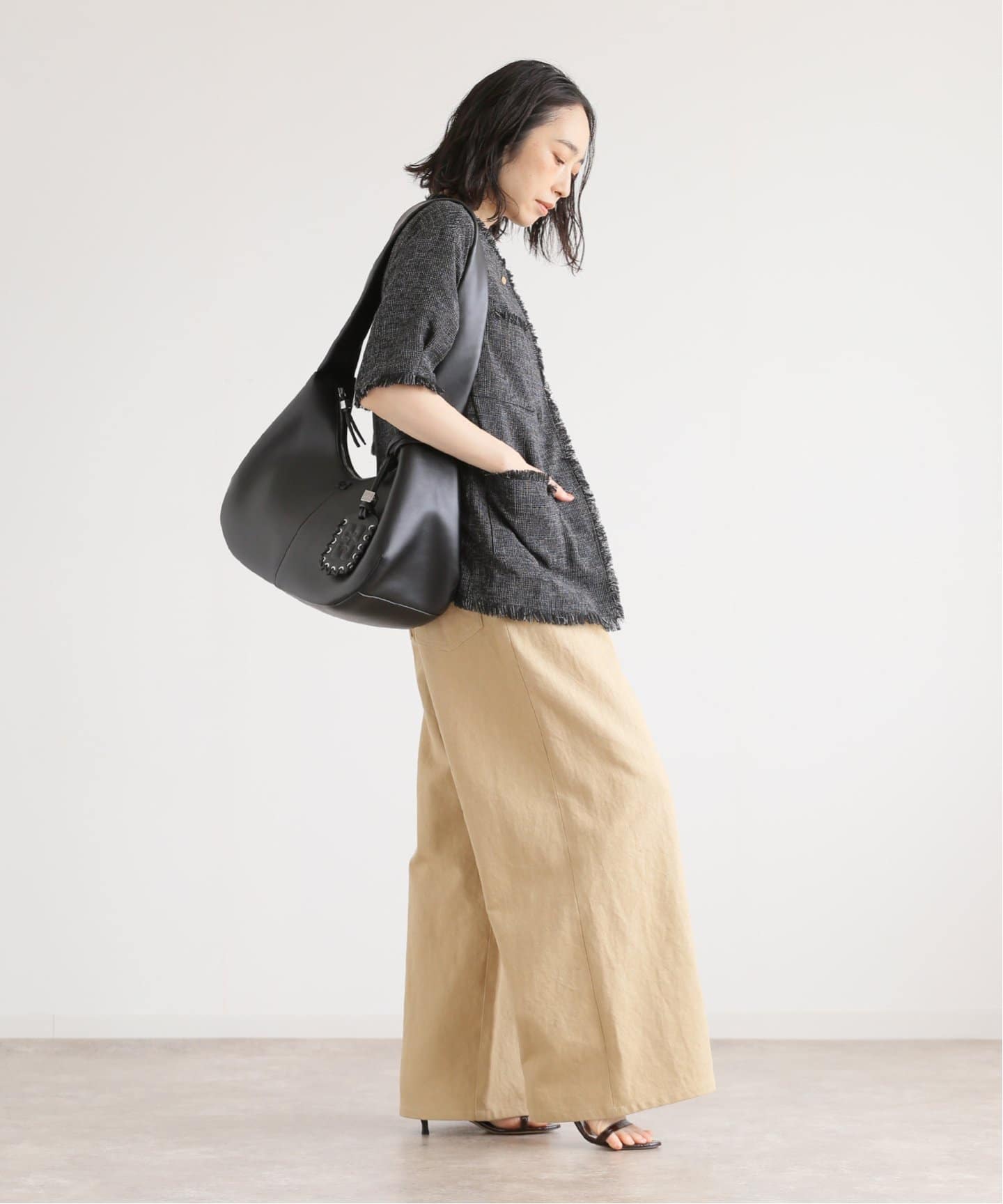 GANNI/ガニー】Bou Bag Hobo Medium：ショルダーバッグ