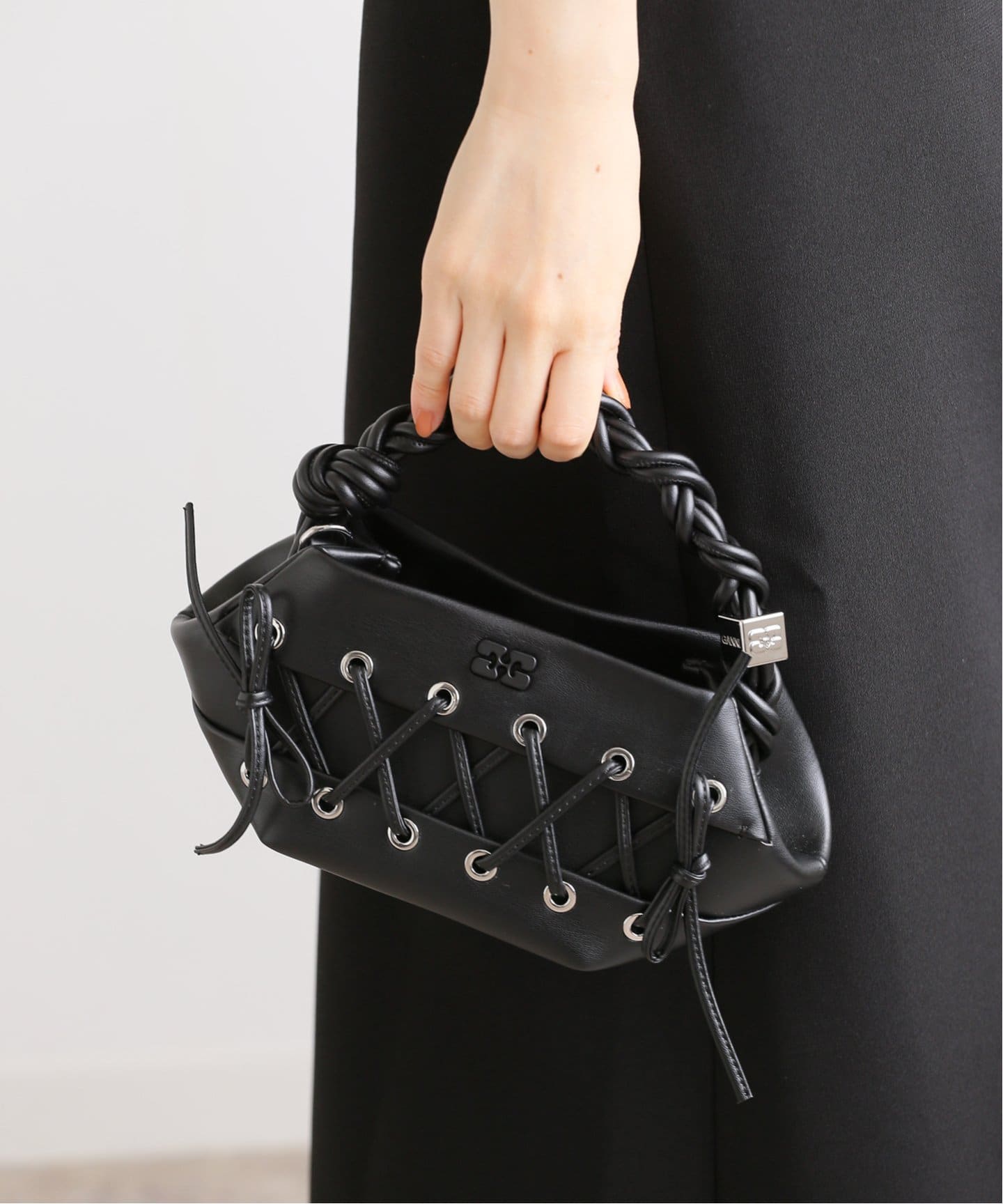 GANNI/ガニー】Bou Bag Mini Eyelets Lace Up：ショルダーバッグ