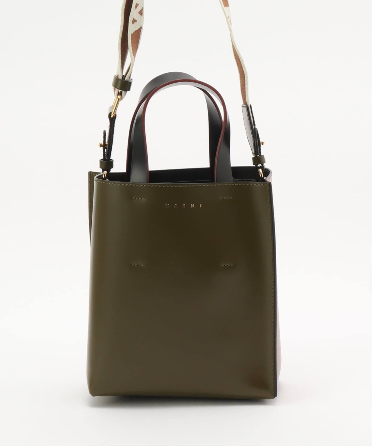 美品】MARNI マルニ バイカラー トートバッグ PVC×レザー A4収納可 