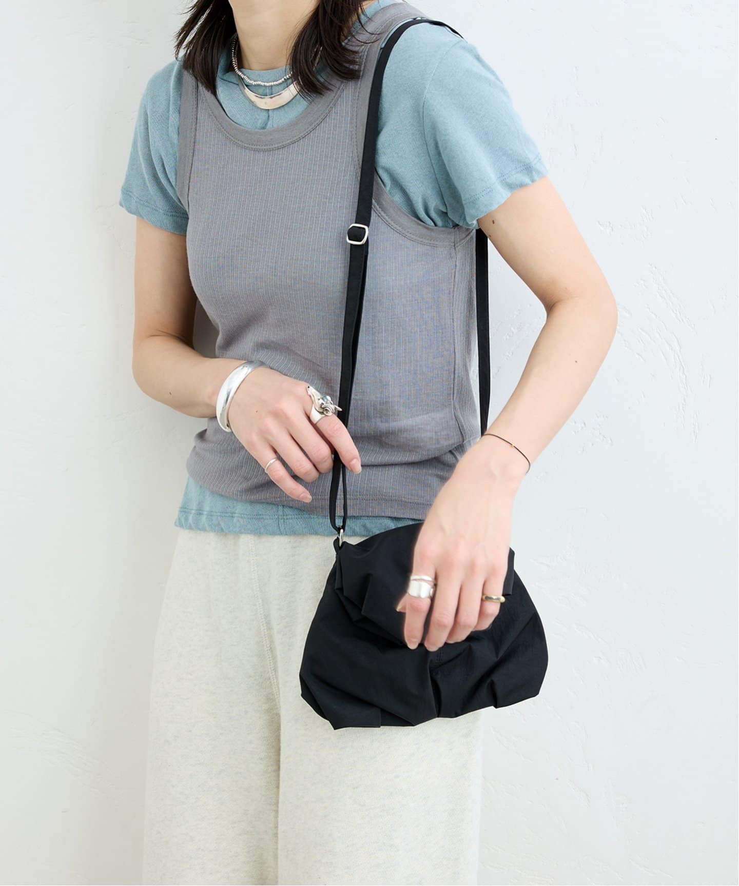 あゆさん専用　サイズ6 黑 ＋ピンク超軽量 ACOC/アコック】Blooming cross Bag 100514（ショルダーバッグ