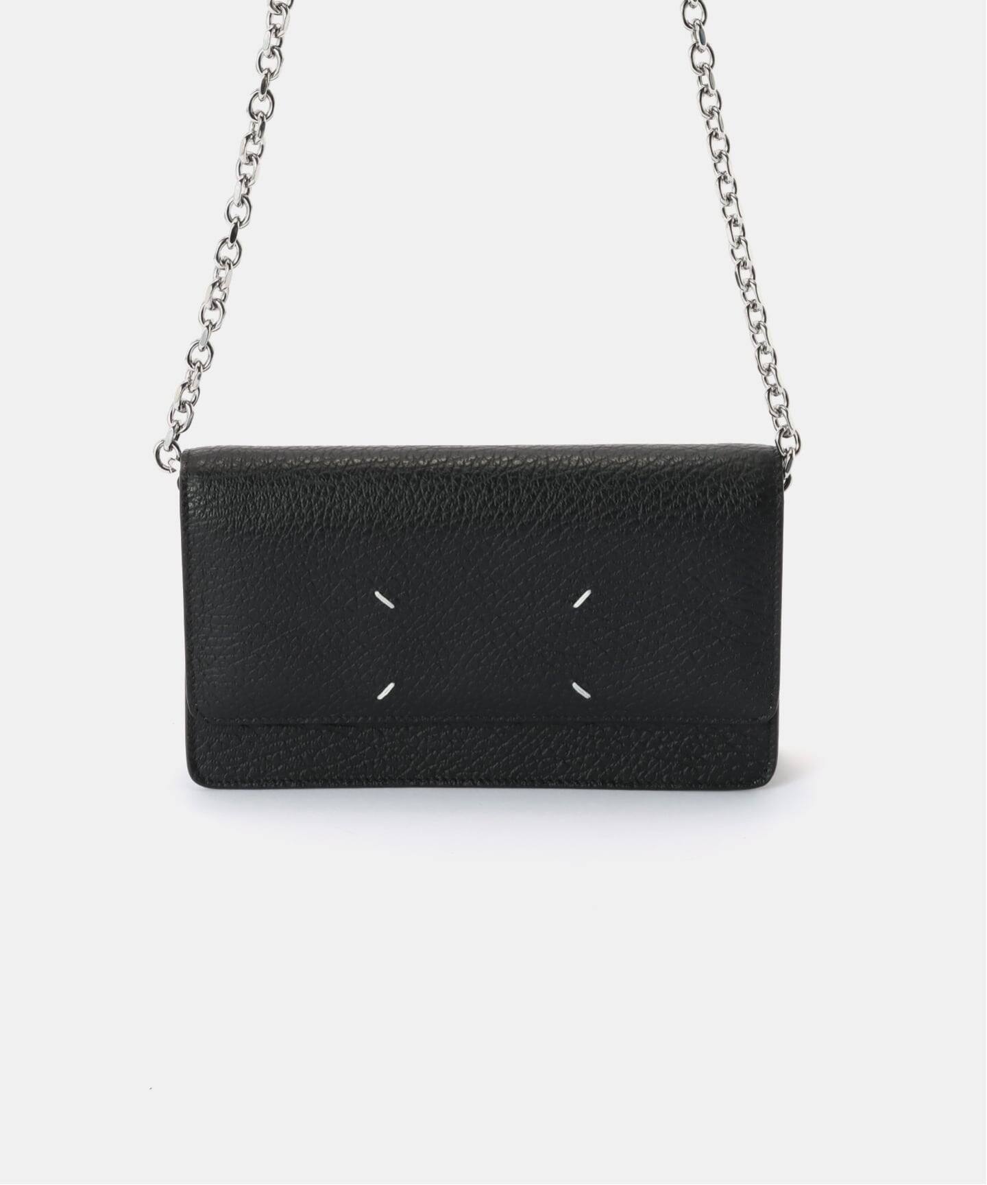 Maison Margiela ミディアム黒 チェーンショルダー レザー Maison Margiela ウォレットチェーン Margiela WALLET ON CHAIN