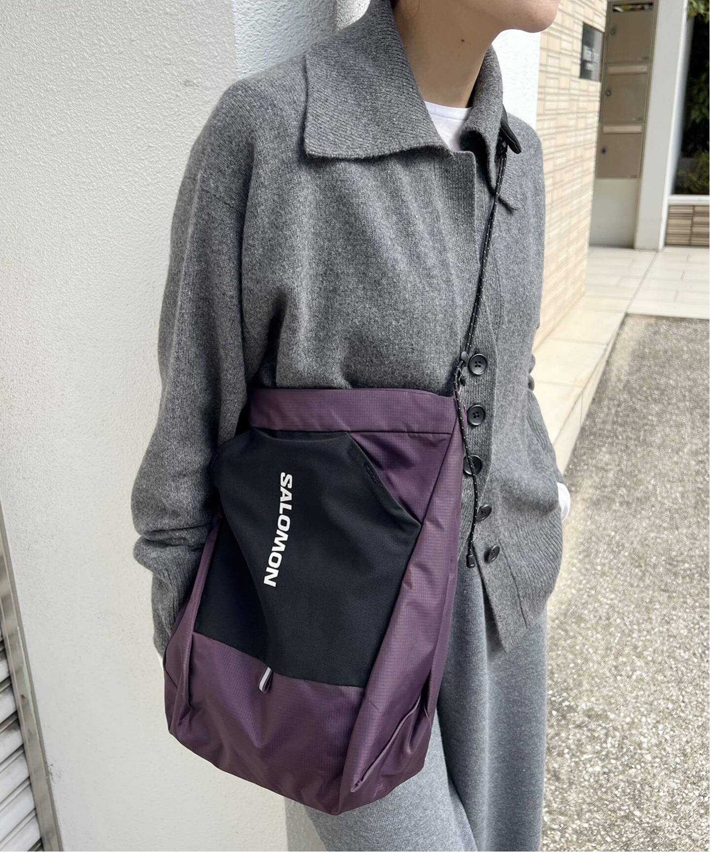 Salomon スキー用バッグ 黒と紫 限定モデル【SALOMON / サロモン】PACKABLE TOTE BAG JS EX