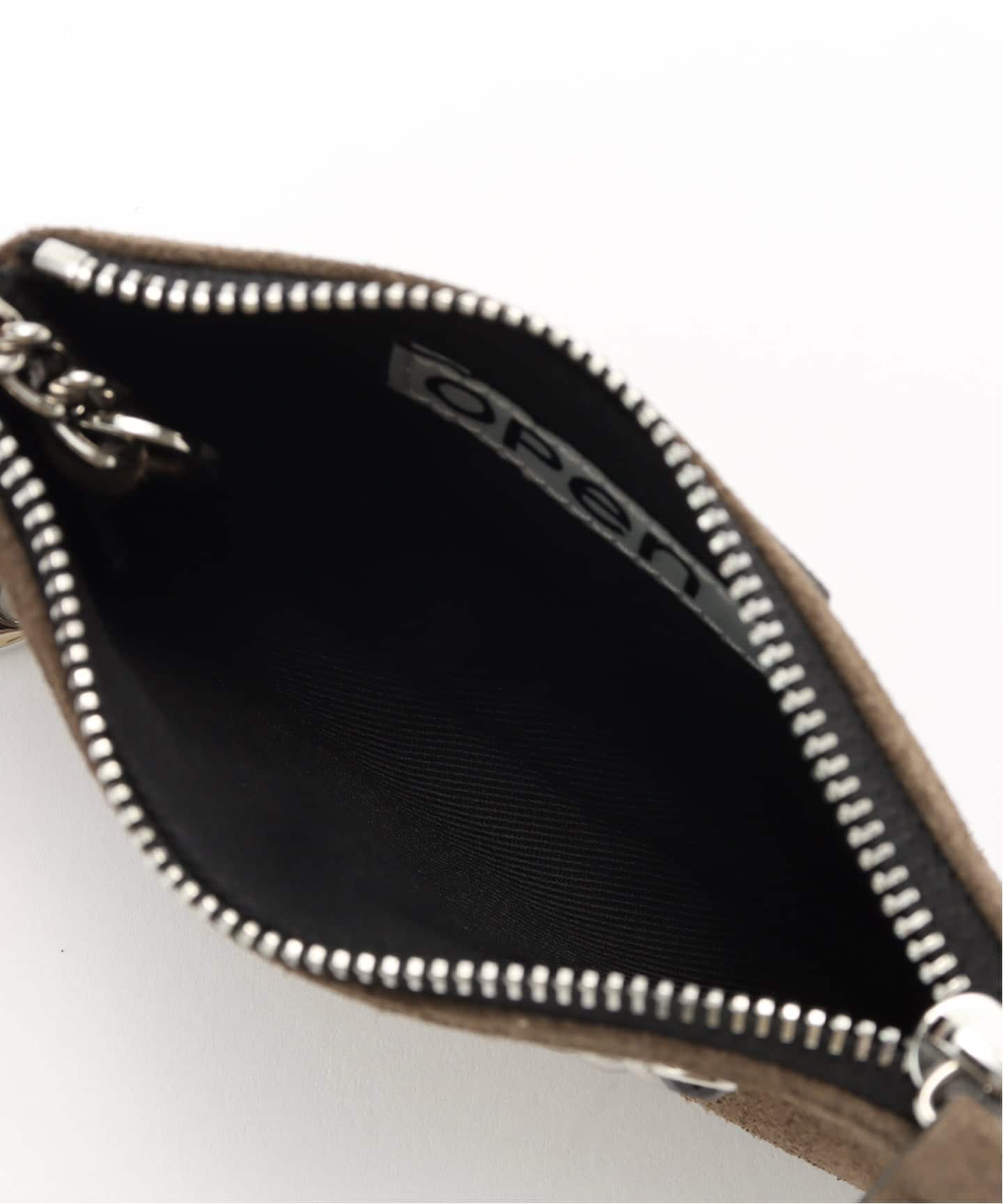 OPEN YY / オープンワイワイ】HEART SUEDE STUD CHAIN WALLET
