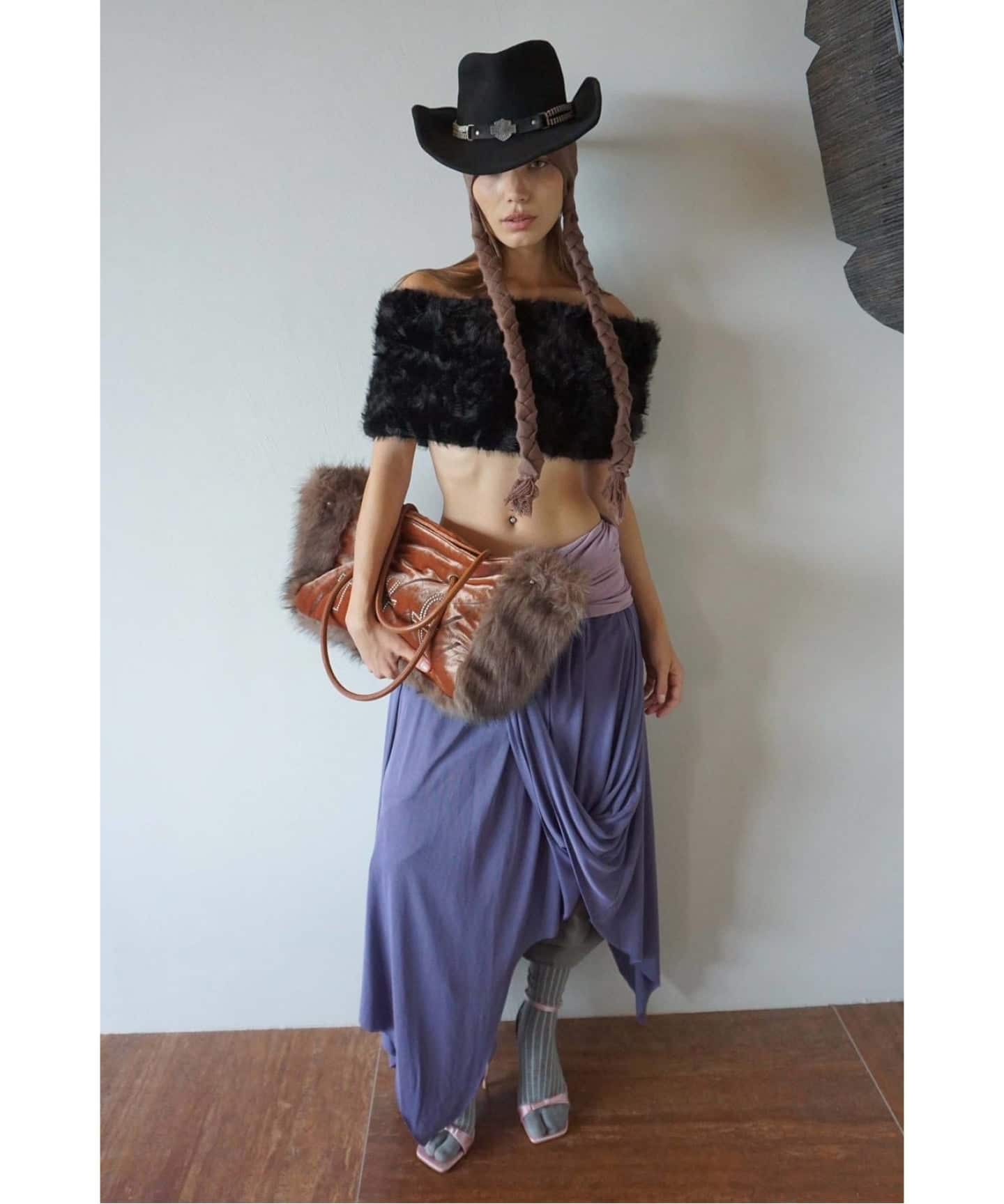 SCULPTOR/スカルプター】 Fluffy Slouch Velvet Bag SC25A509（トート