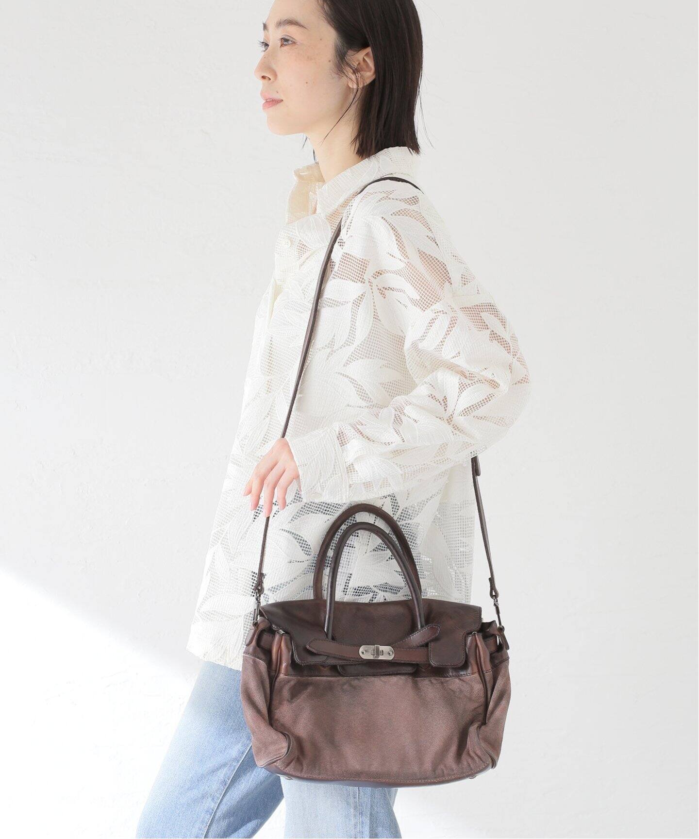 NUMERO10 】 CANVAS LEATER COMBI TOTE(M)（トートバッグ）｜journal 
