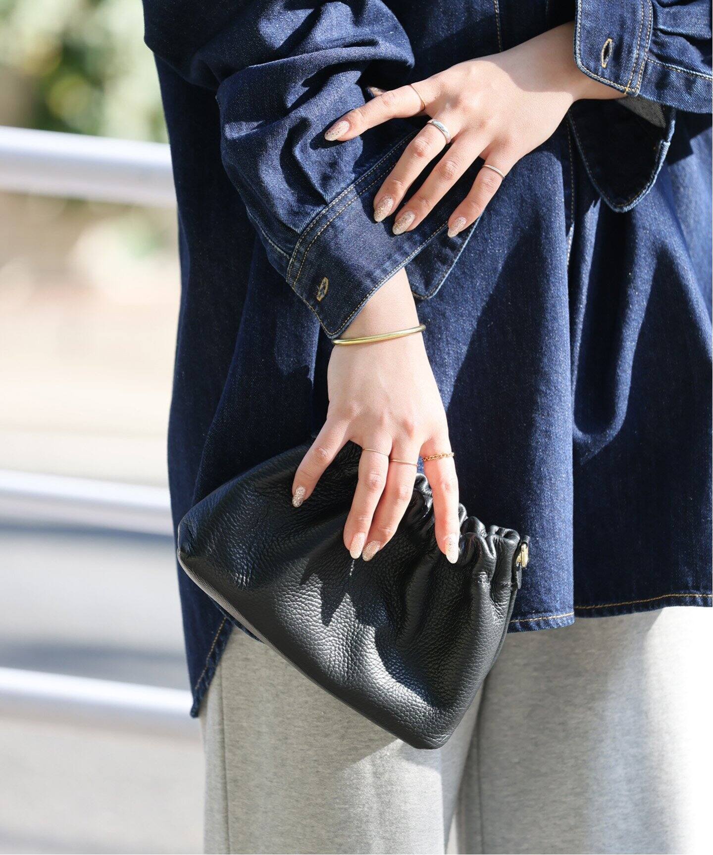 MARLON FIRENZE/マルロン】ギャザーショルダーBAG（ショルダーバッグ 