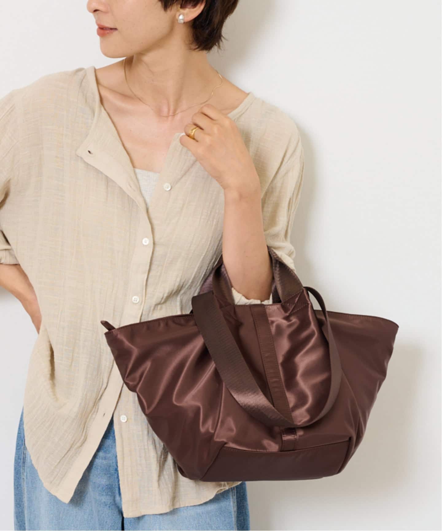 【美品】RELUME ナイロントートバッグ　ブラウン 追加》RELUME ナイロントートバッグ（トートバッグ）｜JOURNAL