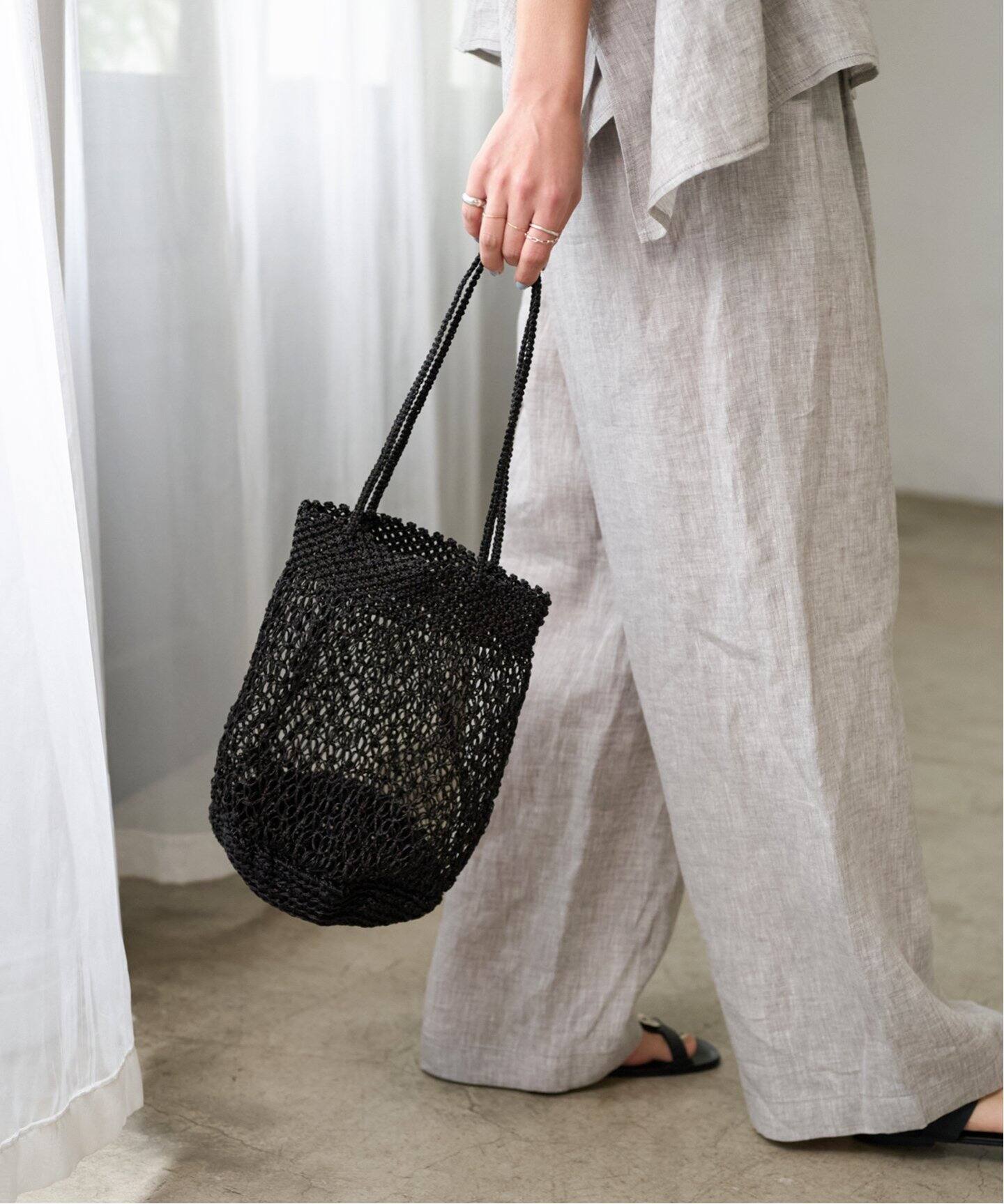 追加》【BAGMATI/バグマティ】METALIC BAG：マクラメバッグ 