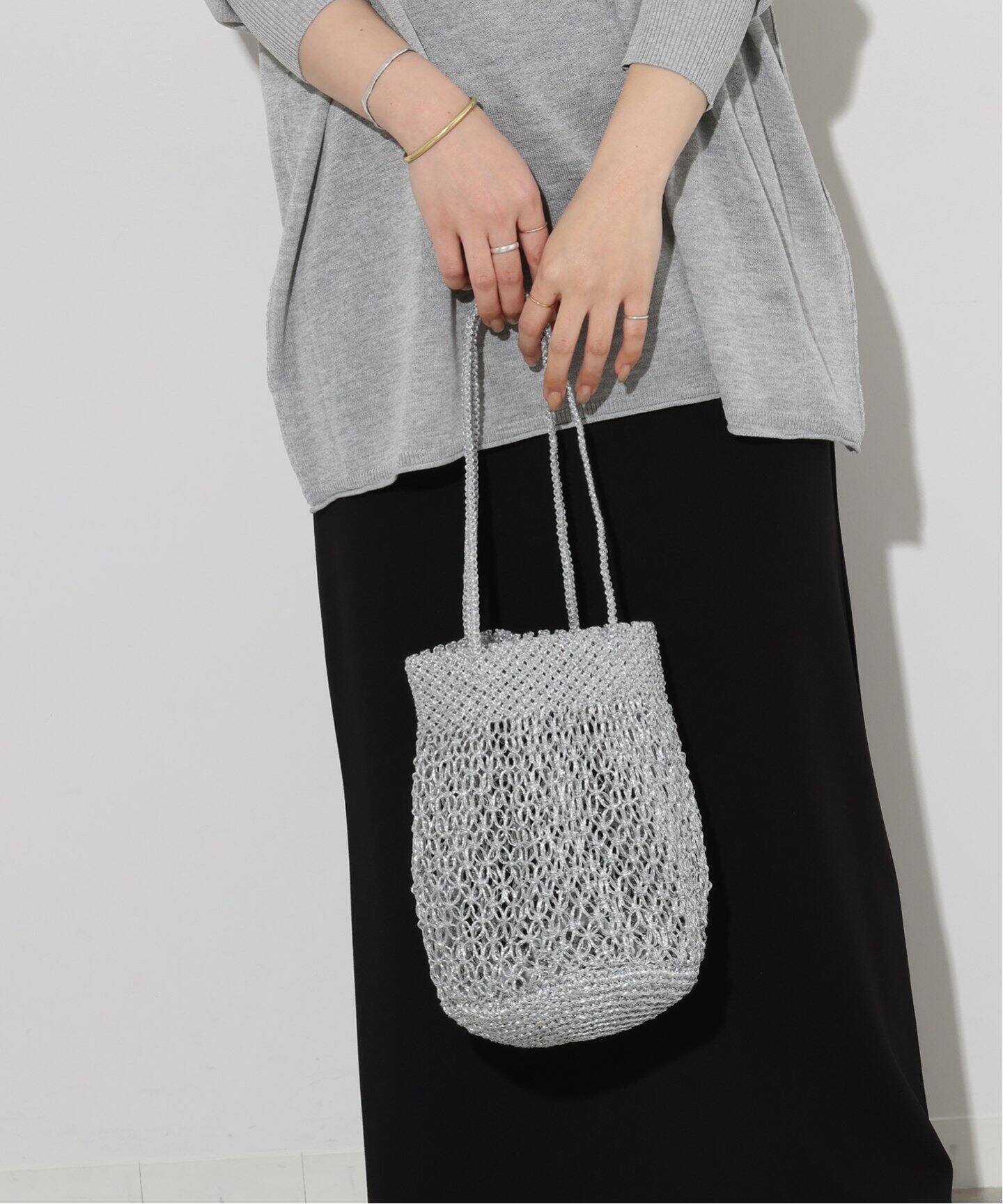 追加》【BAGMATI/バグマティ】METALIC BAG：マクラメバッグ 