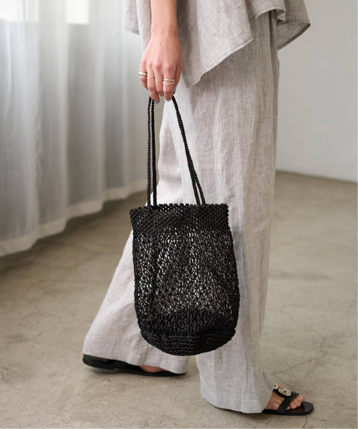 追加》【BAGMATI/バグマティ】METALIC BAG：マクラメバッグ 