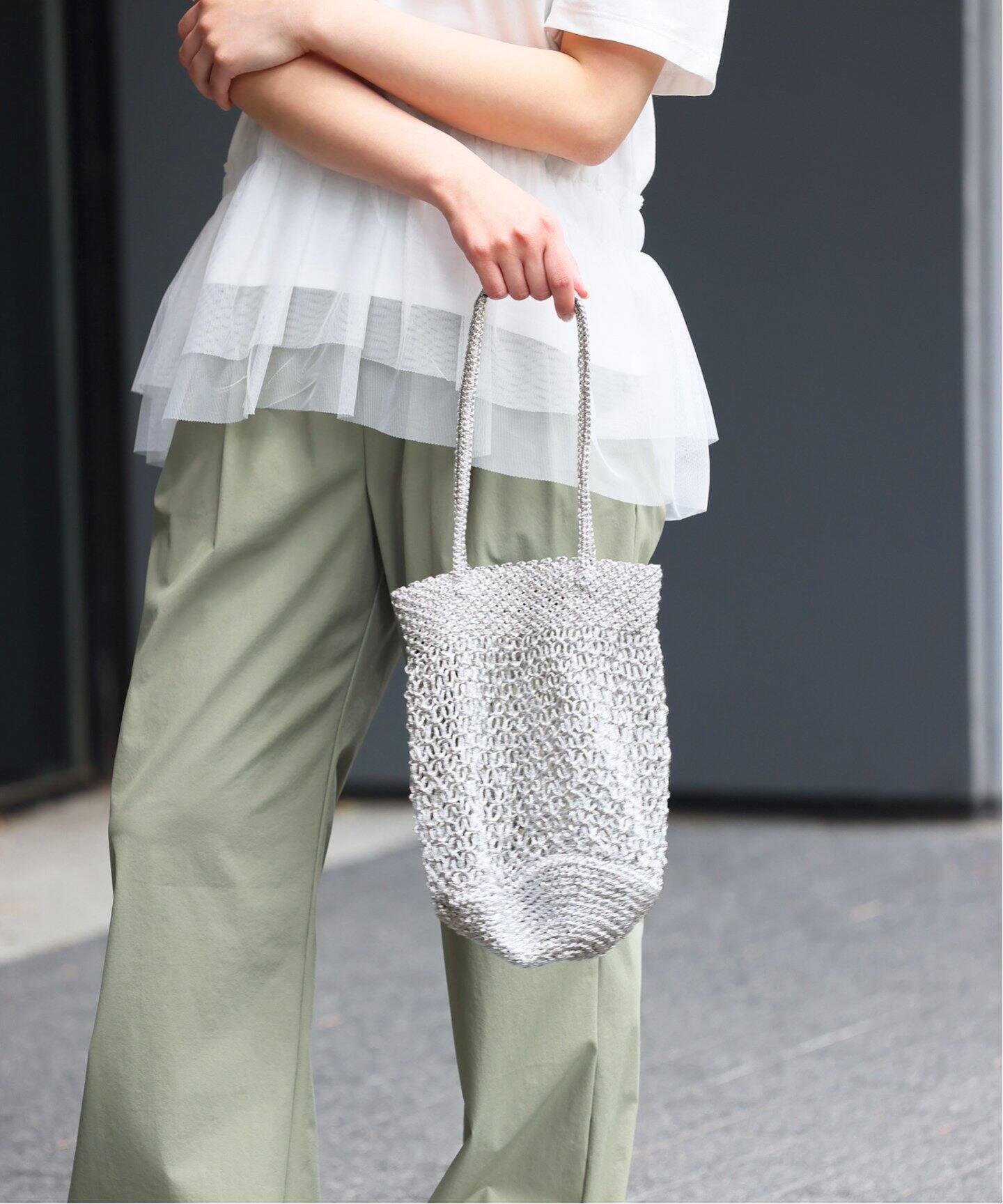 追加》【BAGMATI/バグマティ】METALIC BAG：マクラメバッグ 