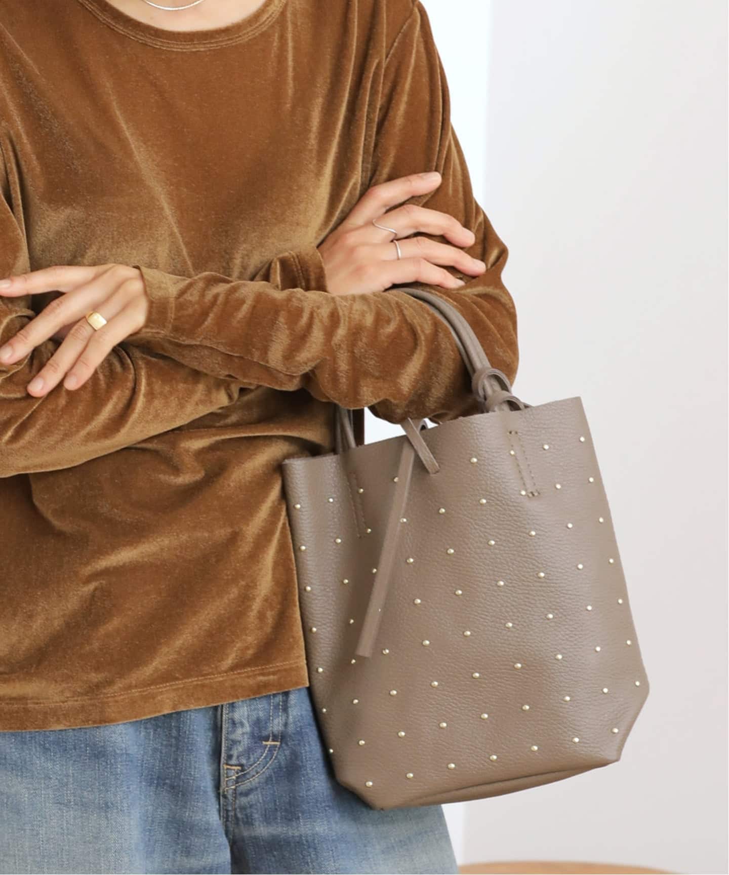 マルロンMARLON FIRENZE SHOPPER MINI STUDS 追加》【MARLON FIRENZE/マルロン】 SHOPPER MINI STUDS：バッグ