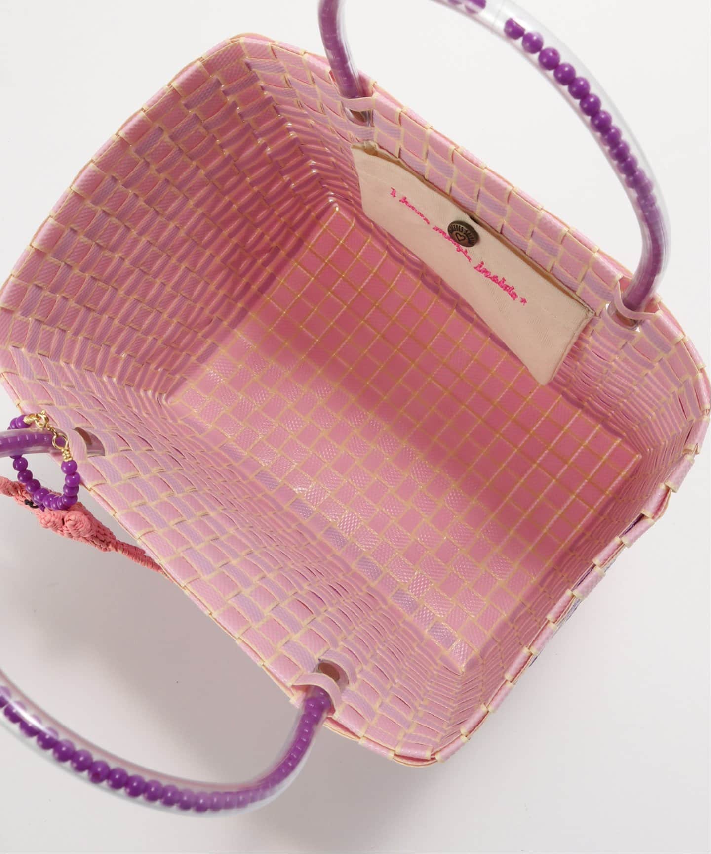 未使用保管品 タグ付　メルセデスサラザール　カゴバッグ　チャーム付き　値下げ MERCEDES SALAZAR/メルセデス サラザール】 MINI BAG+CHARM：バッグ