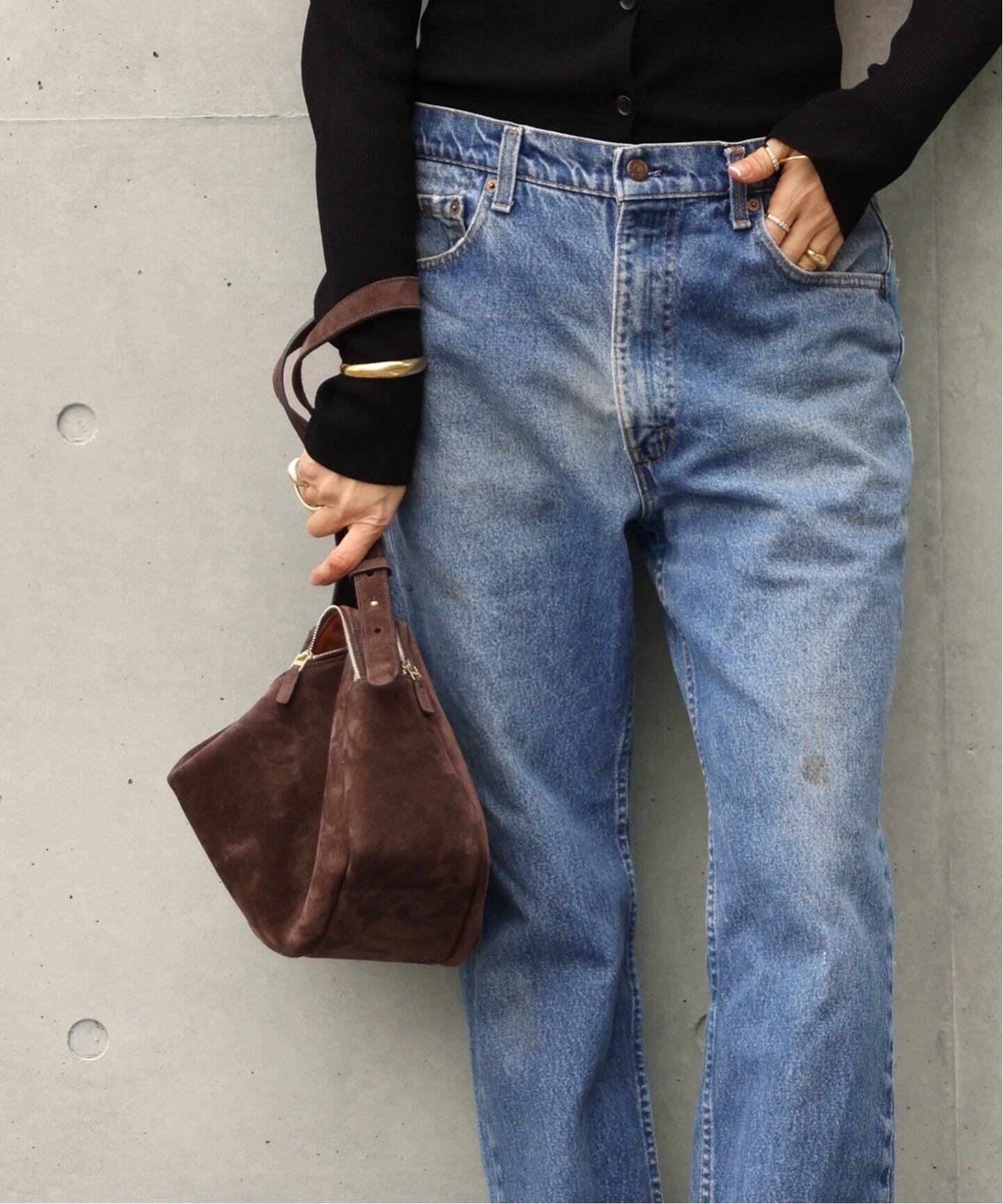 新品Deuxieme Classe ★ELLEME/エレメ★スエードバッグ ELLEME/エレメ】Trousse Large Suede Browny（ボストンバッグ