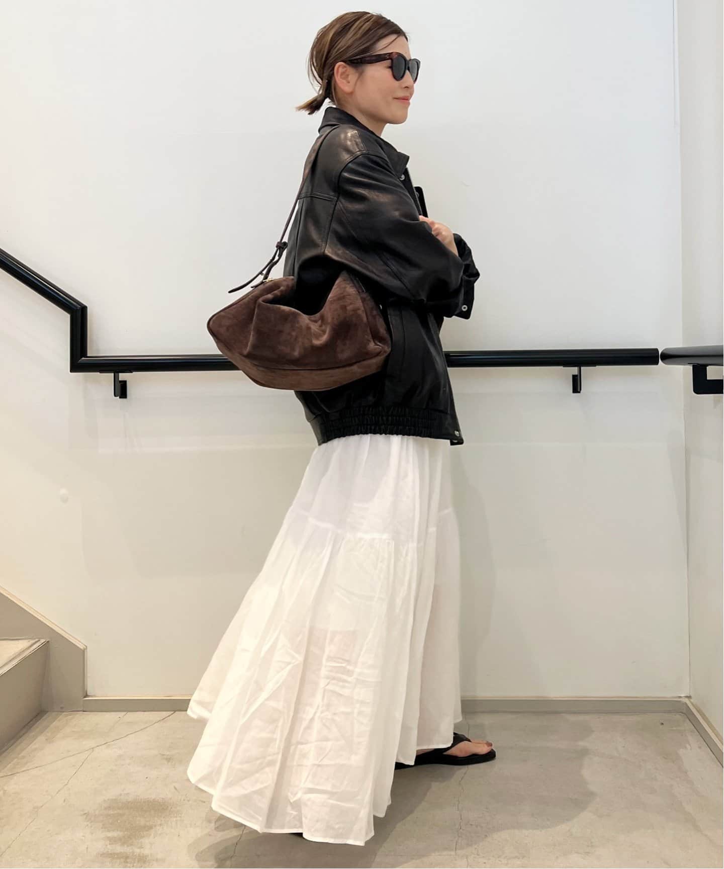 ELLEME/エレメ】Trousse Large Suede Browny（ボストンバッグ
