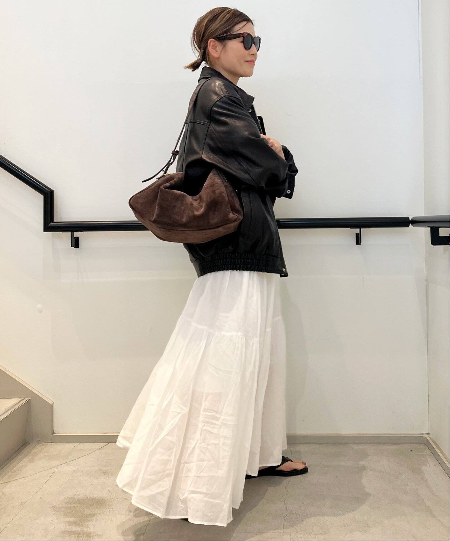 ELLEME/エレメ】Trousse Large Suede Browny（ボストンバッグ 