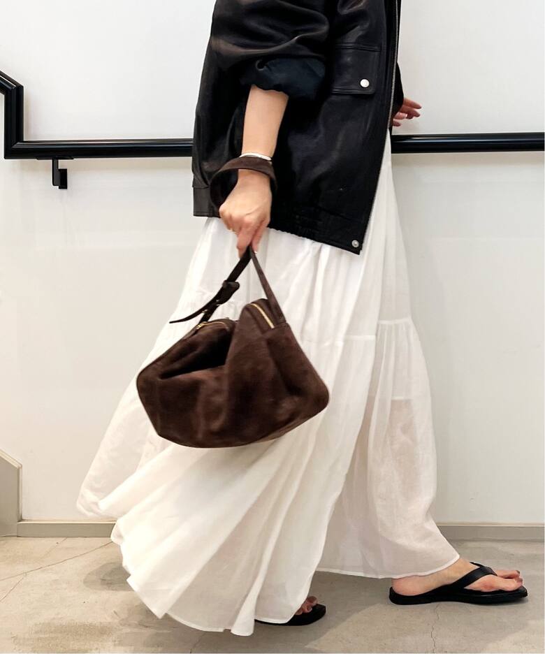 ELLEME/エレメ】Trousse Large Suede Browny（ボストンバッグ 