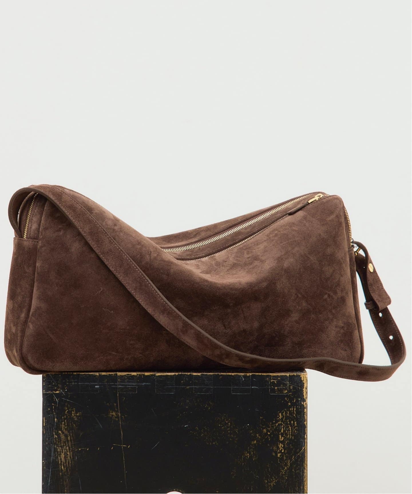 ELLEME/エレメ】Trousse Large Suede Browny（ボストンバッグ
