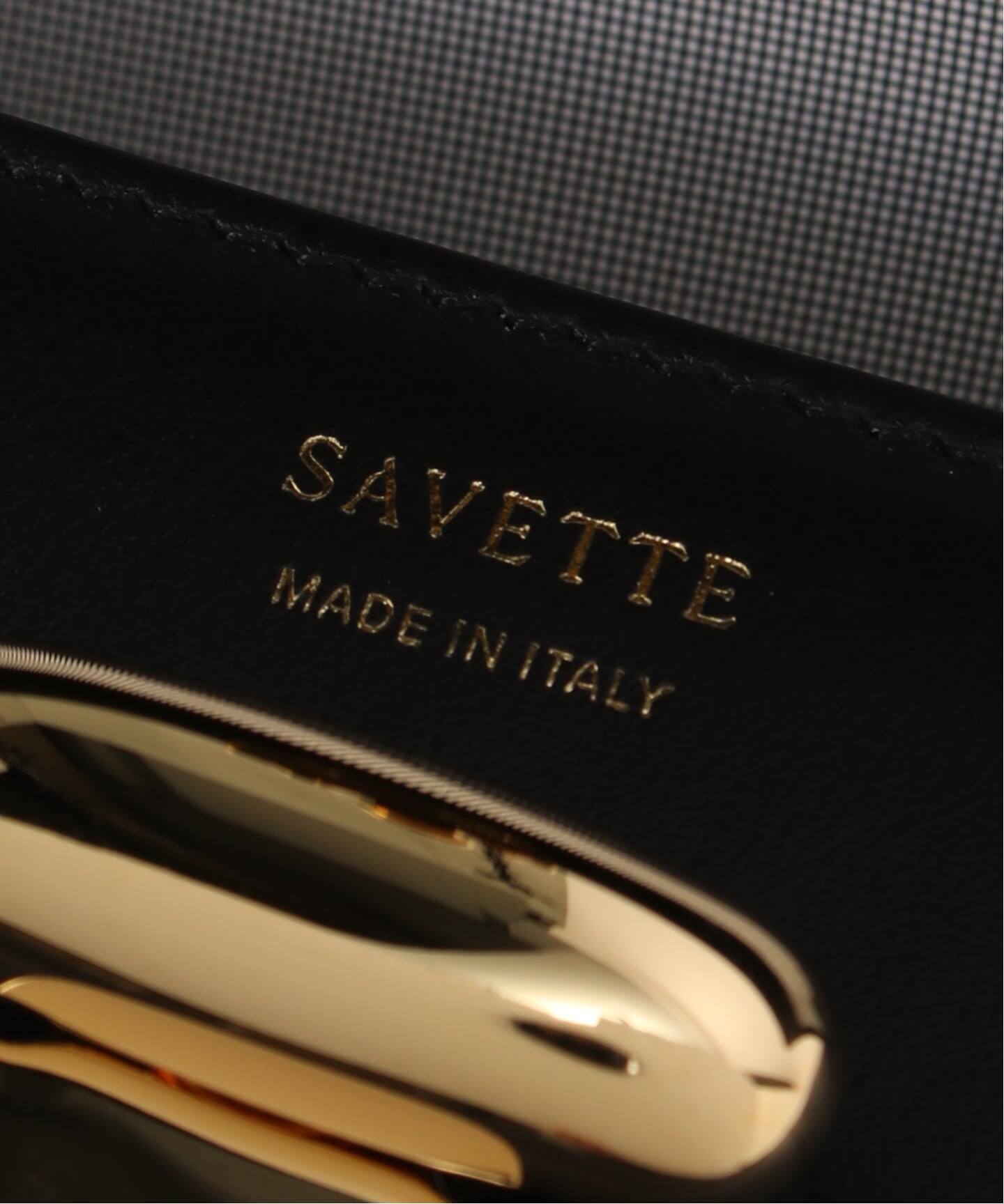 SAVETTE/サヴェット】MESHxLEATHER SYMMETRY POCHETTE（ハンドバッグ