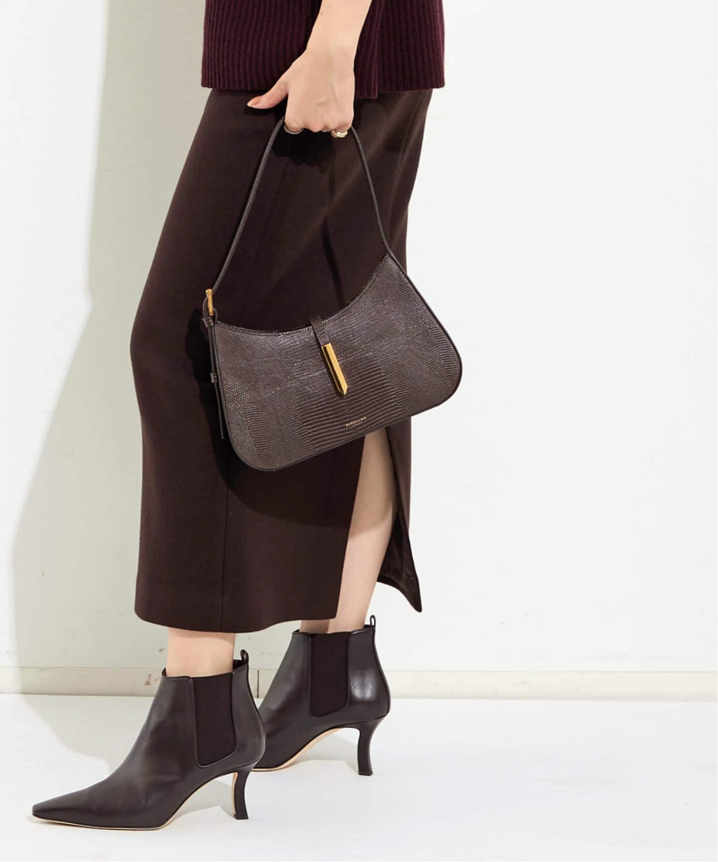 DEMELLIER LONDON/デメリエー ロンドン】 ESPRESSO LIZARD HANDBAG