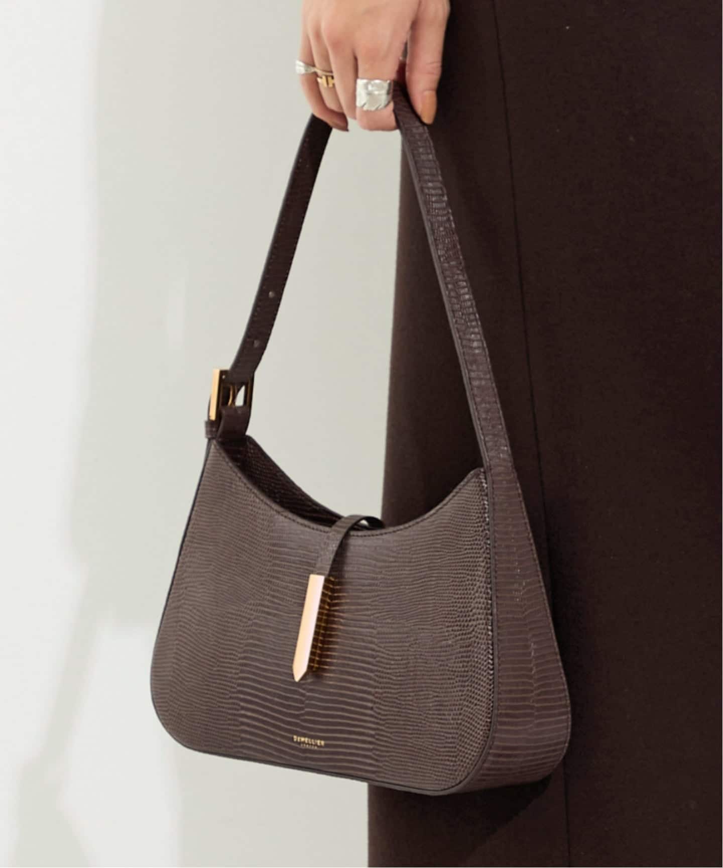DEMELLIER LONDON/デメリエー ロンドン】 ESPRESSO LIZARD HANDBAG