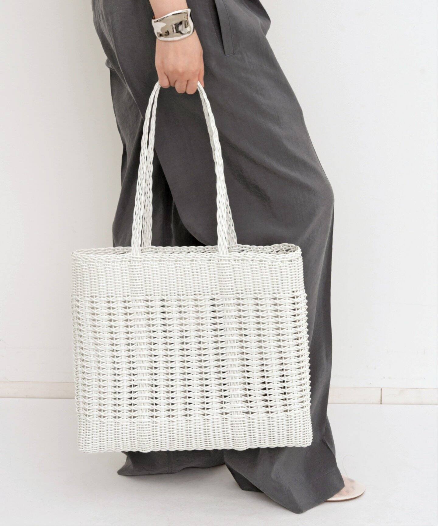 PALOROSA/パロローサ】 KNIT TOTE BAG（かごバッグ）｜L 