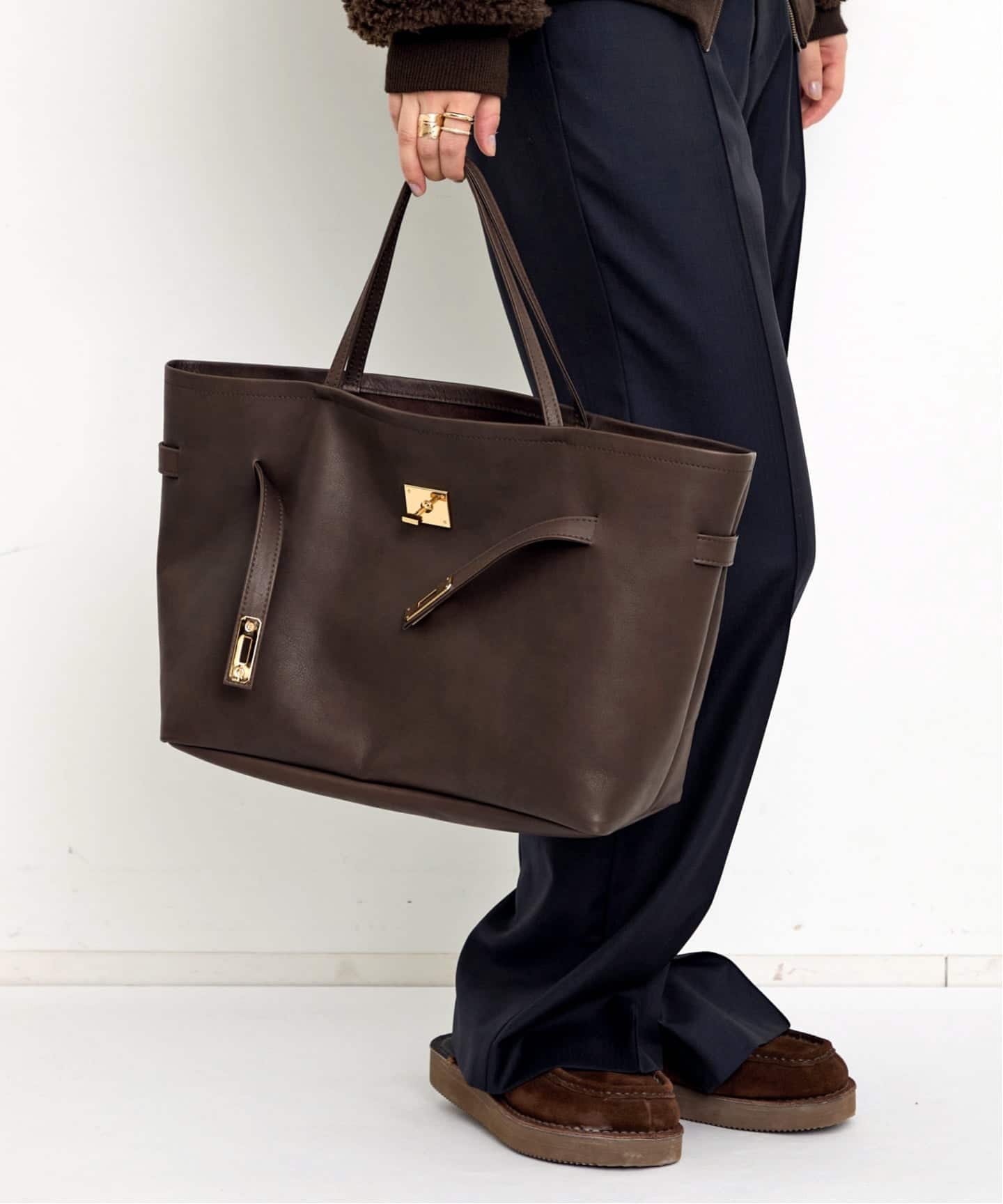 SITA PARANTICAバッグ　ブラウン　ストラップ付 SITA PARANTICA/シータ パランティカ】 BAG with STRAP（トートバッグ