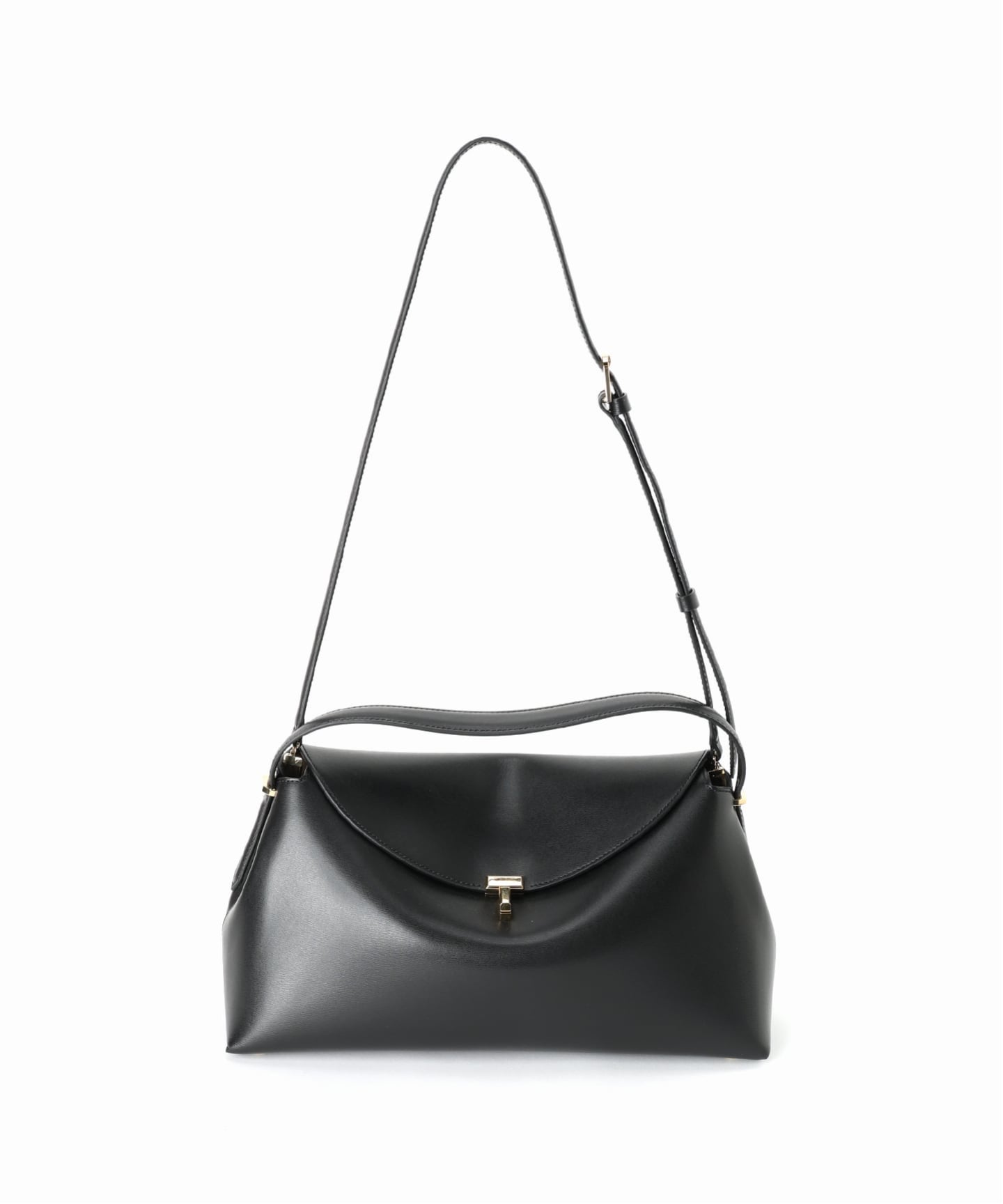 【TOTEME】Tロックポニーヘアトップハンドル 上質な逸品 TOTEME】T-Lock トップ ハンドル スムースレザー バッグ (toteme