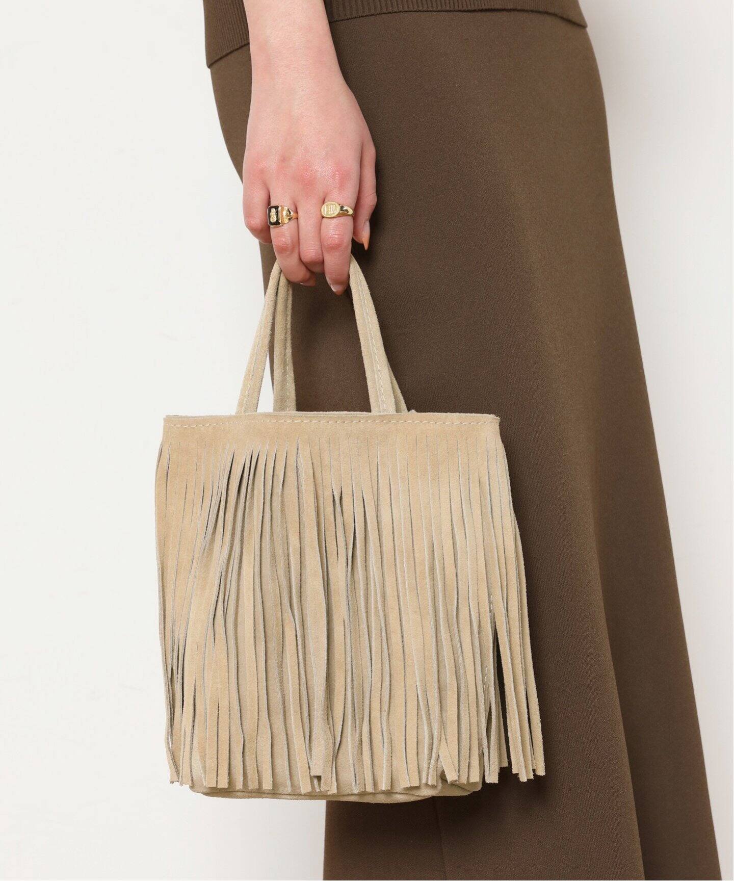 MARLON/マーロン】Suede fringe BAG（ハンドバッグ）｜AP STUDIO