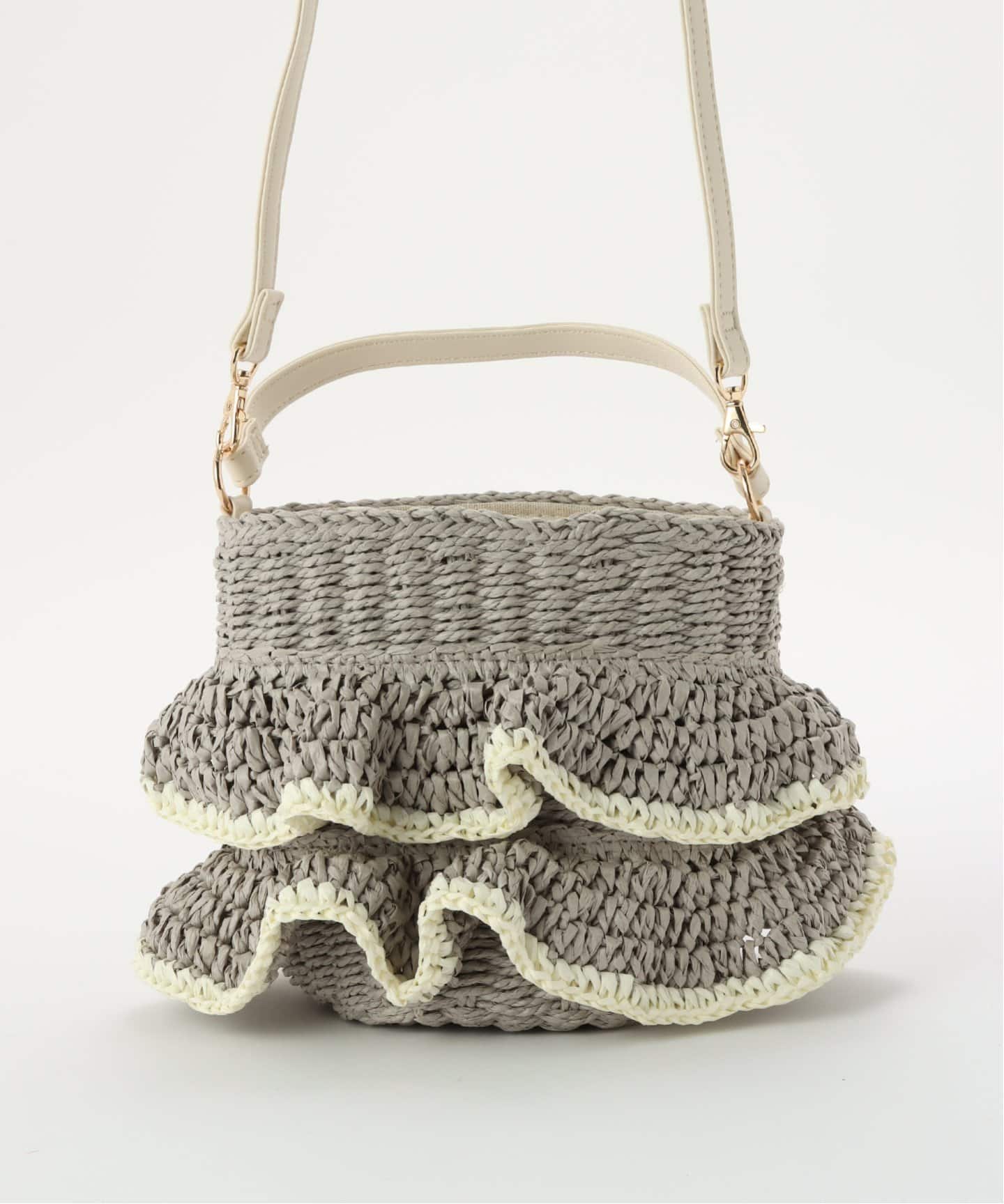 minazz　　プラカゴ MIAN/ミアン ペーパーフリルカゴBAG（かごバッグ）｜B.C STOCK（ベー