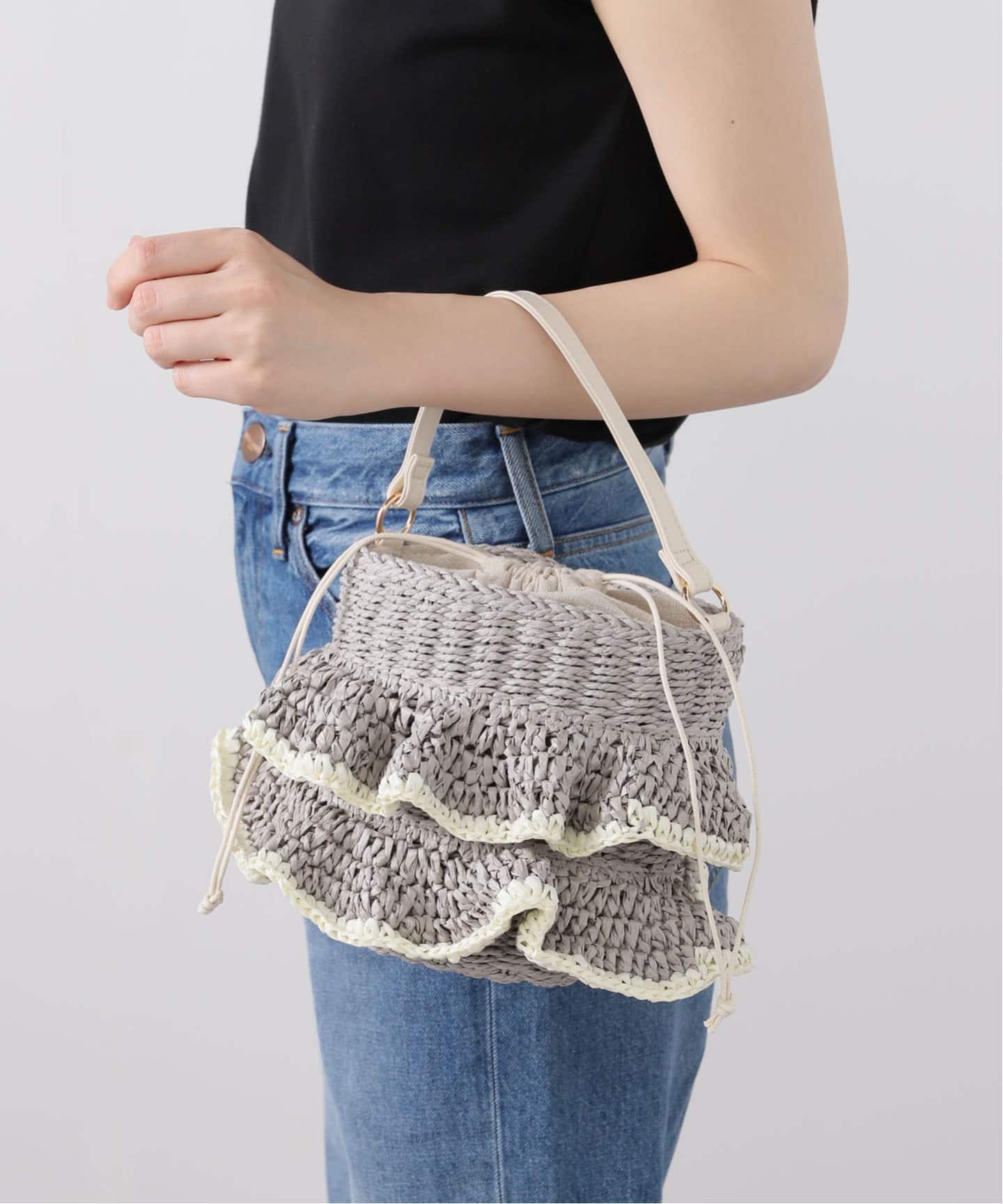 MIAN/ミアン ペーパーフリルカゴBAG（かごバッグ）｜B.C STOCK