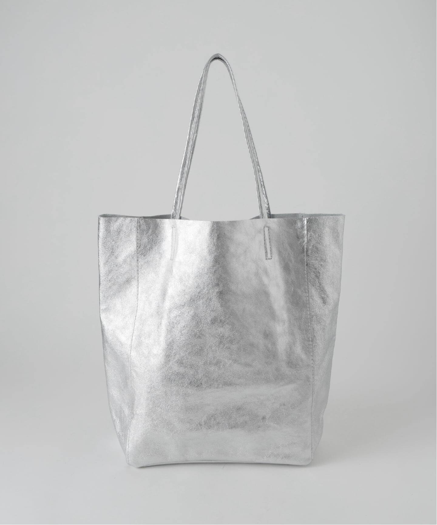 Marlonシルバー　トートバッグ 予約》MARLON/マーロン SHOPPER MINI LAMI（トートバッグ）｜LE