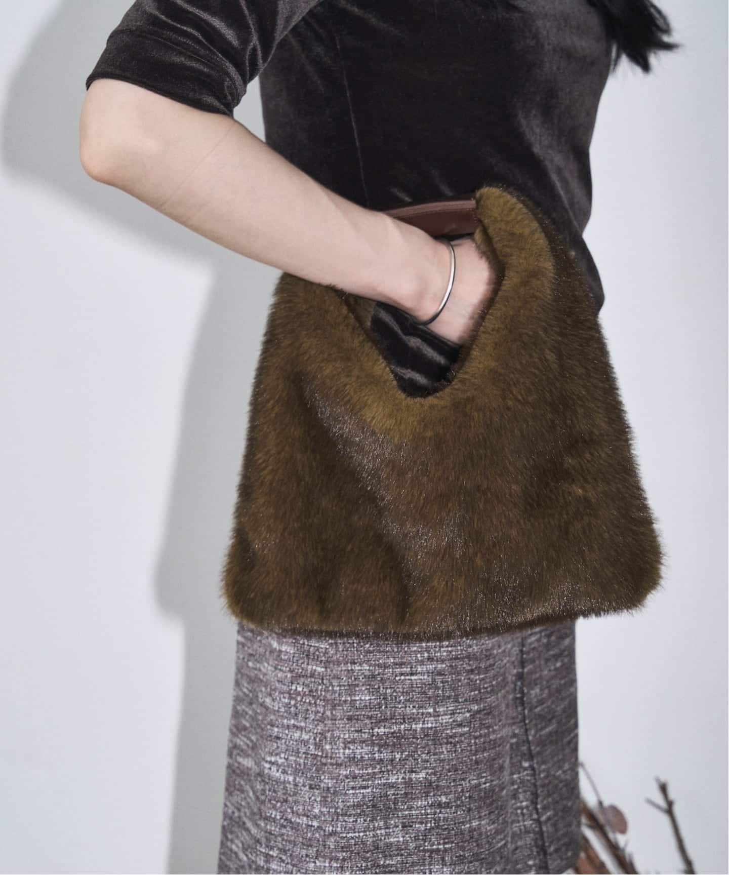 GRISE FUR TRIANGLE BAG