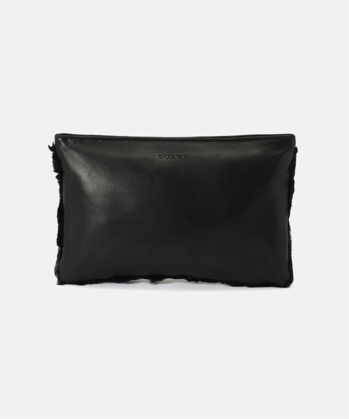 【美品】LOEWE レザークラッチバッグ黒 VINTAGE LOEWE/ロエベ】クラッチバッグ fur（クラッチバッグ
